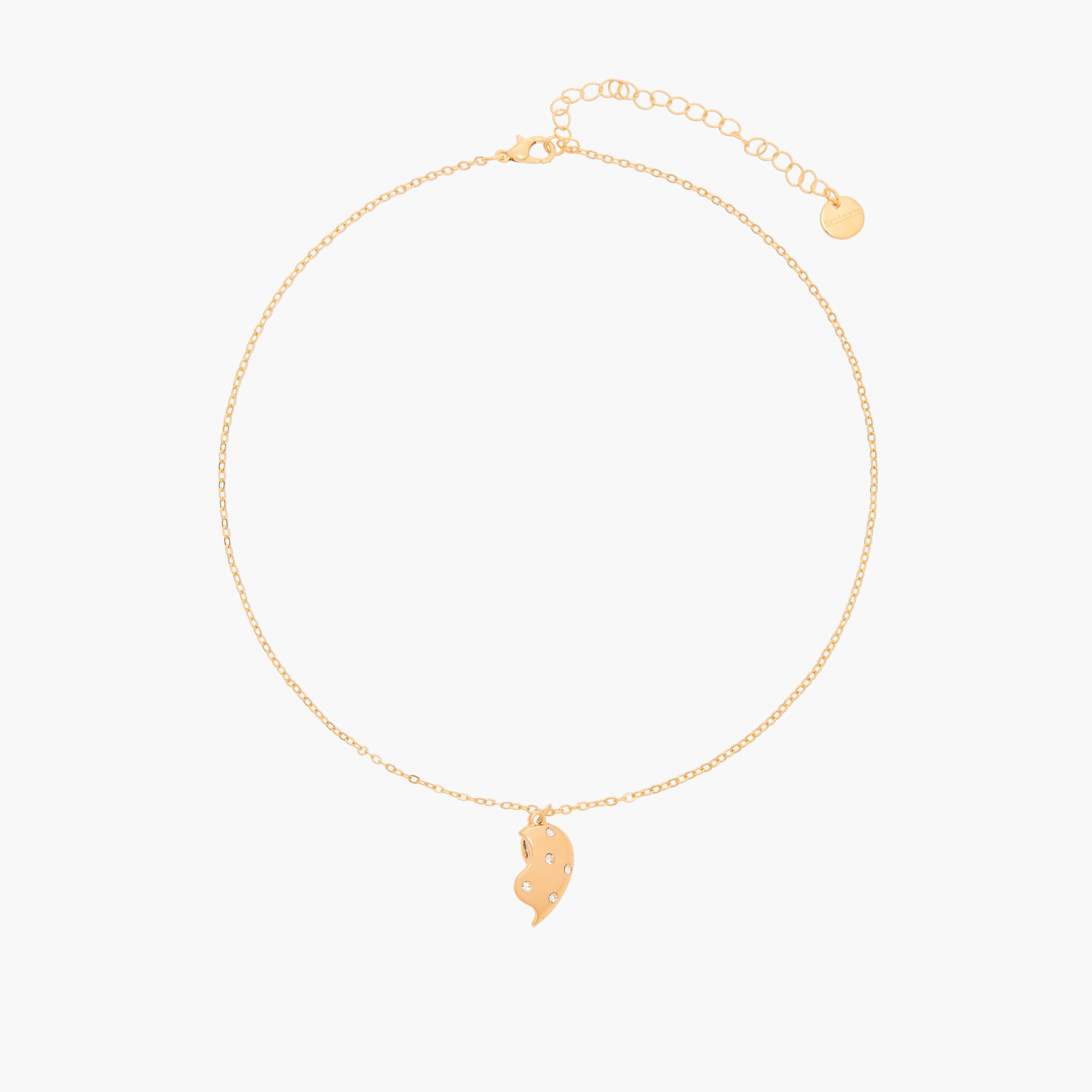 عقد بدلايّة نصف قلب مرصّعة بمشبك إغلاق لوبستر - طقم من قطعتين-women-watchesandjewellery-jewellery-necklacesandpendants-image-3