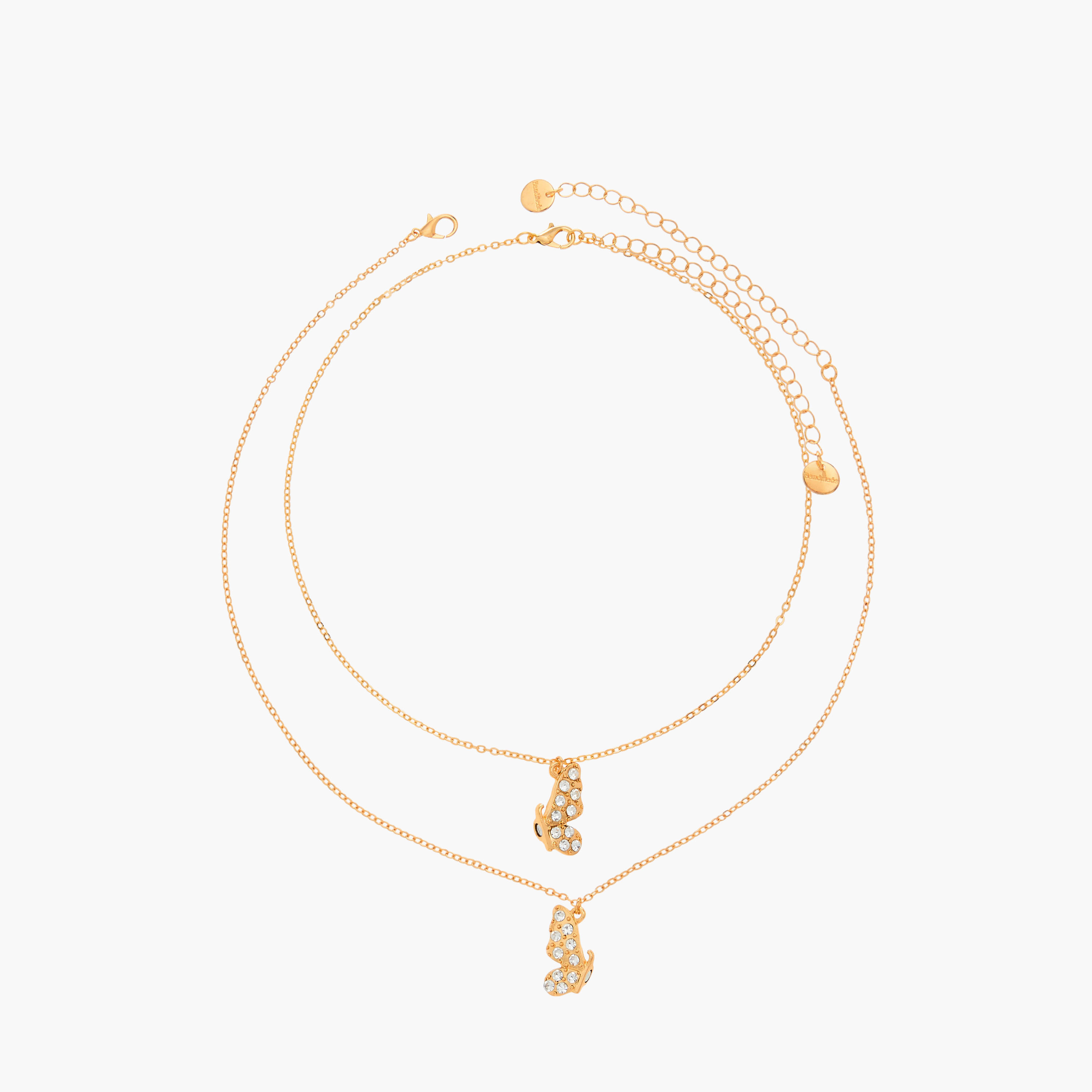 Stud Embellished Half Butterfly Pendant Necklace - Set of 2-women-watchesandjewellery-jewellery-necklacesandpendants-image-1