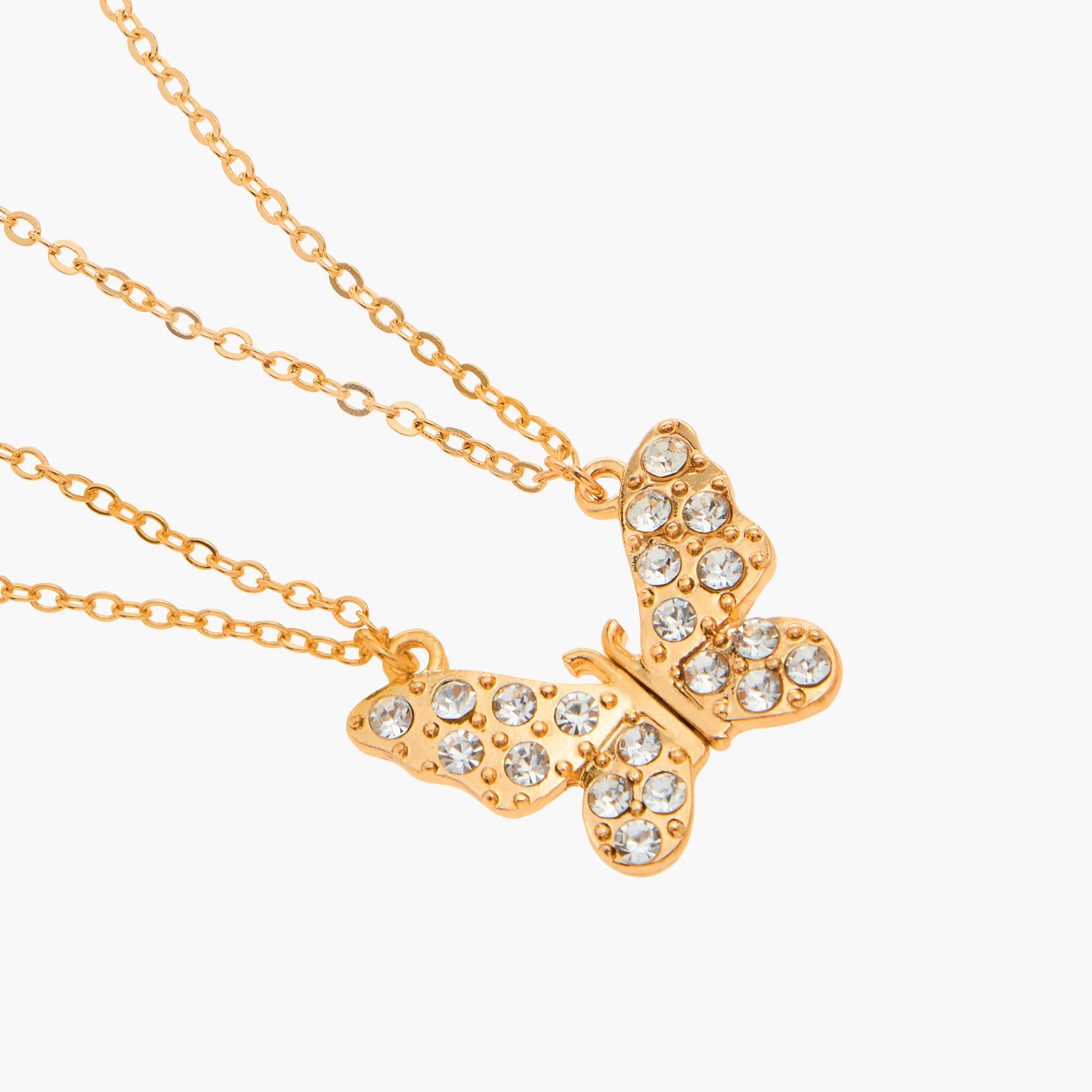 Stud Embellished Half Butterfly Pendant Necklace - Set of 2-women-watchesandjewellery-jewellery-necklacesandpendants-image-7