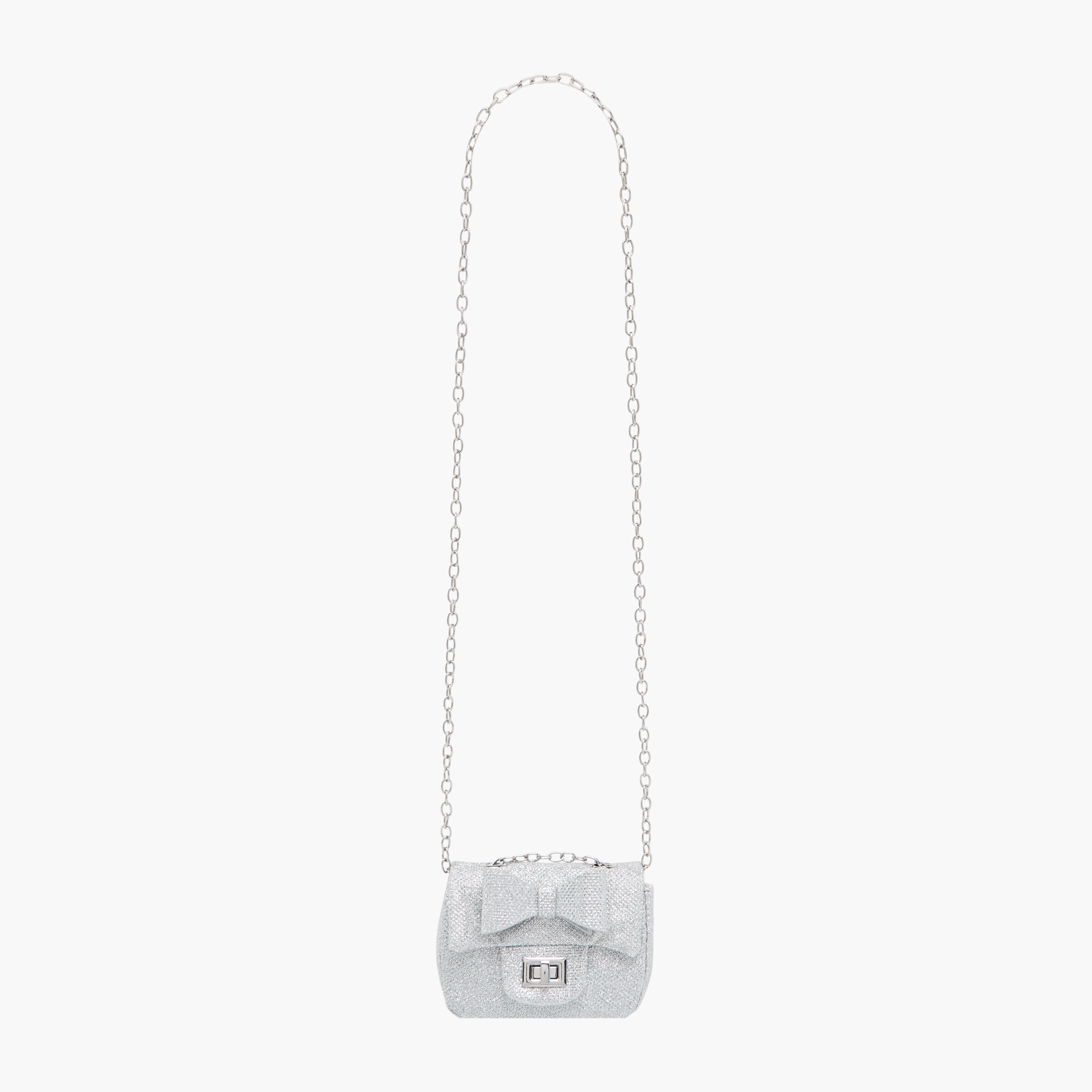 Little Missy Bow Accent Crossbody Bag with Chain Strap and Twist Lock Closure-girls-accessories-bags-image-2