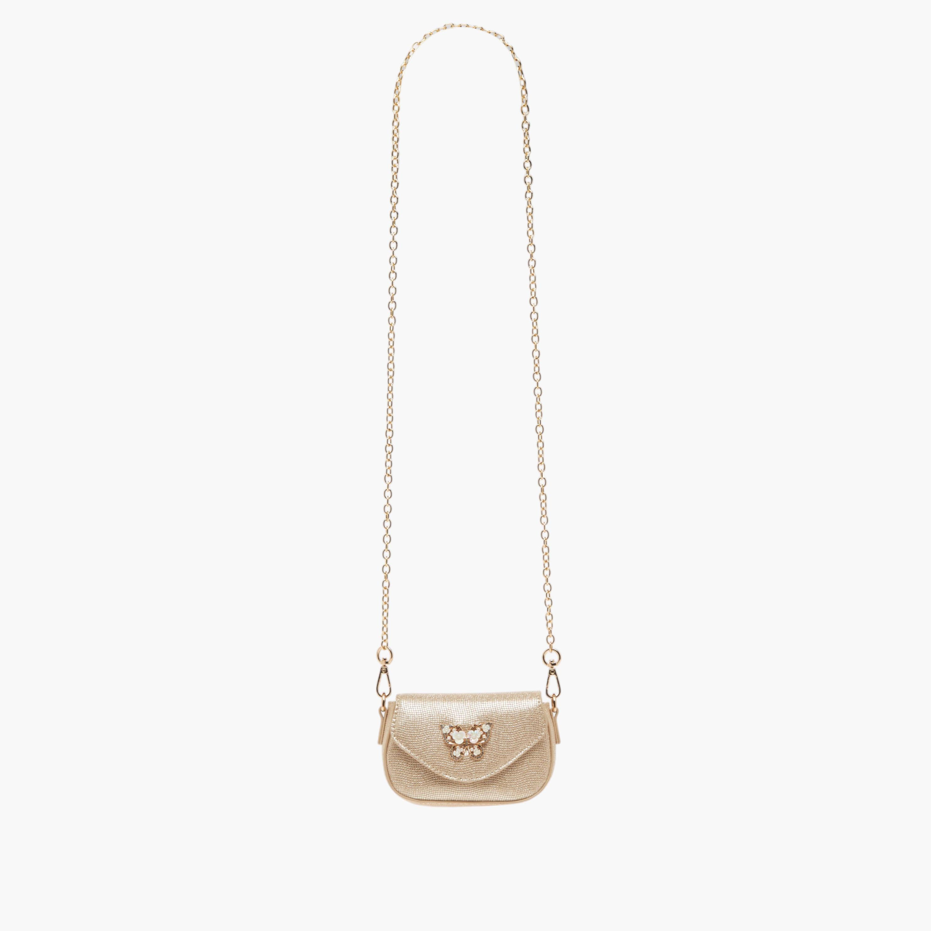 Little Missy Butterfly Embellished Crossbody Bag with Detachable Chain Strap and Button Closure-girls-accessories-bags-image-2