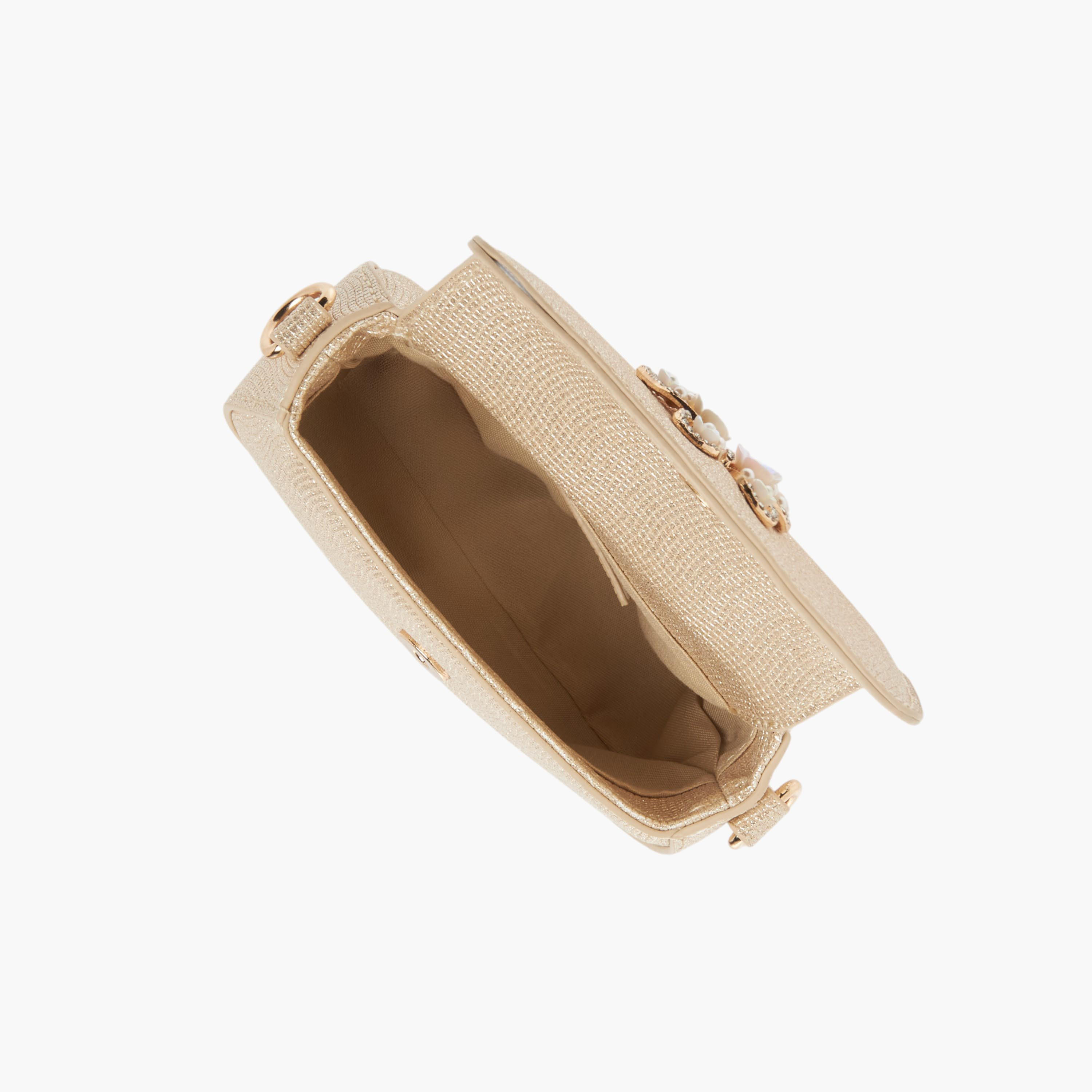شنطة كروس بودي بفراشة مزينة وبحزام سلسلة قابل للفصل وزر إغلاق من ليتل ميسي-girls-accessories-bags-image-6