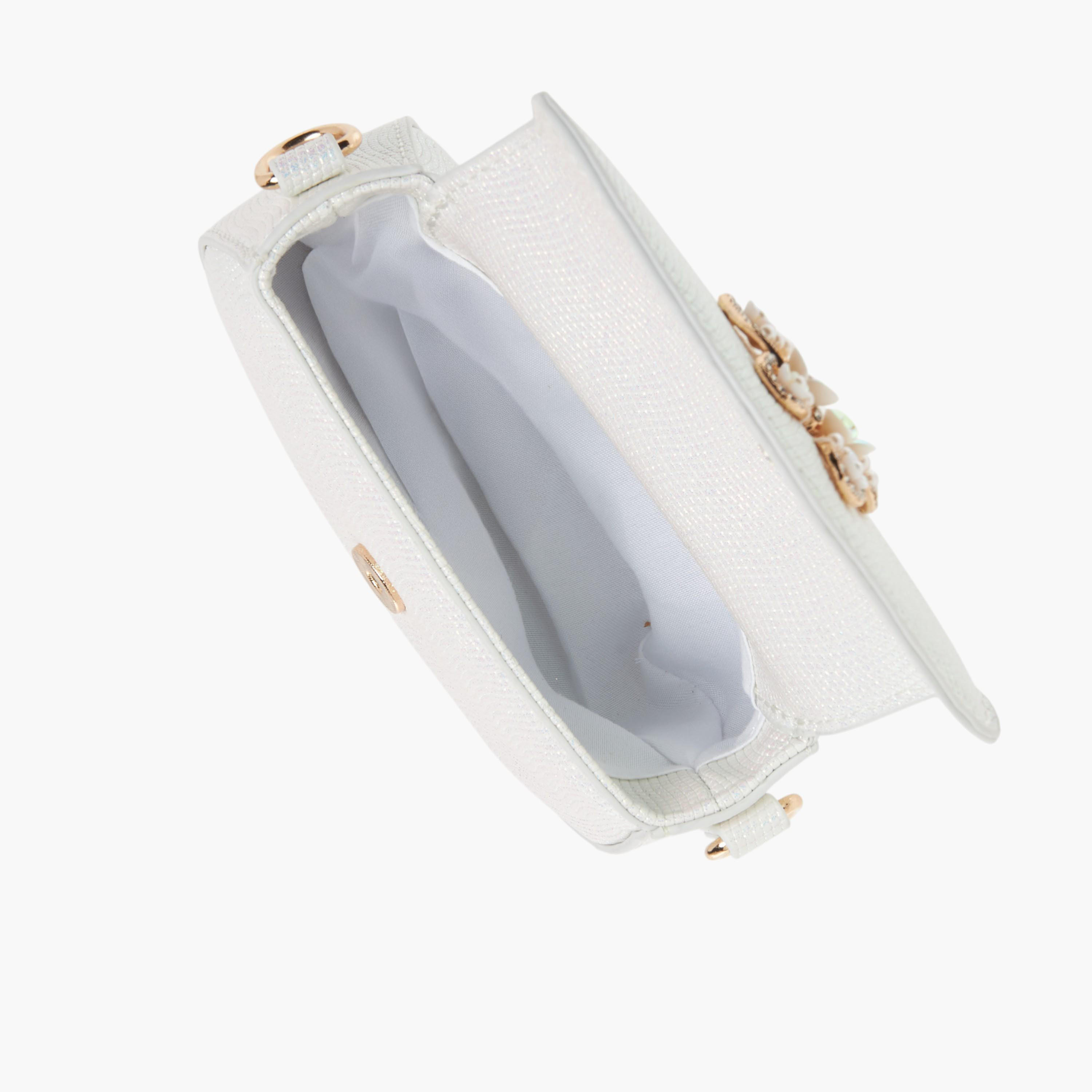 Little Missy Butterfly Embellished Crossbody Bag with Detachable Chain Strap and Button Closure-girls-accessories-bags-image-6