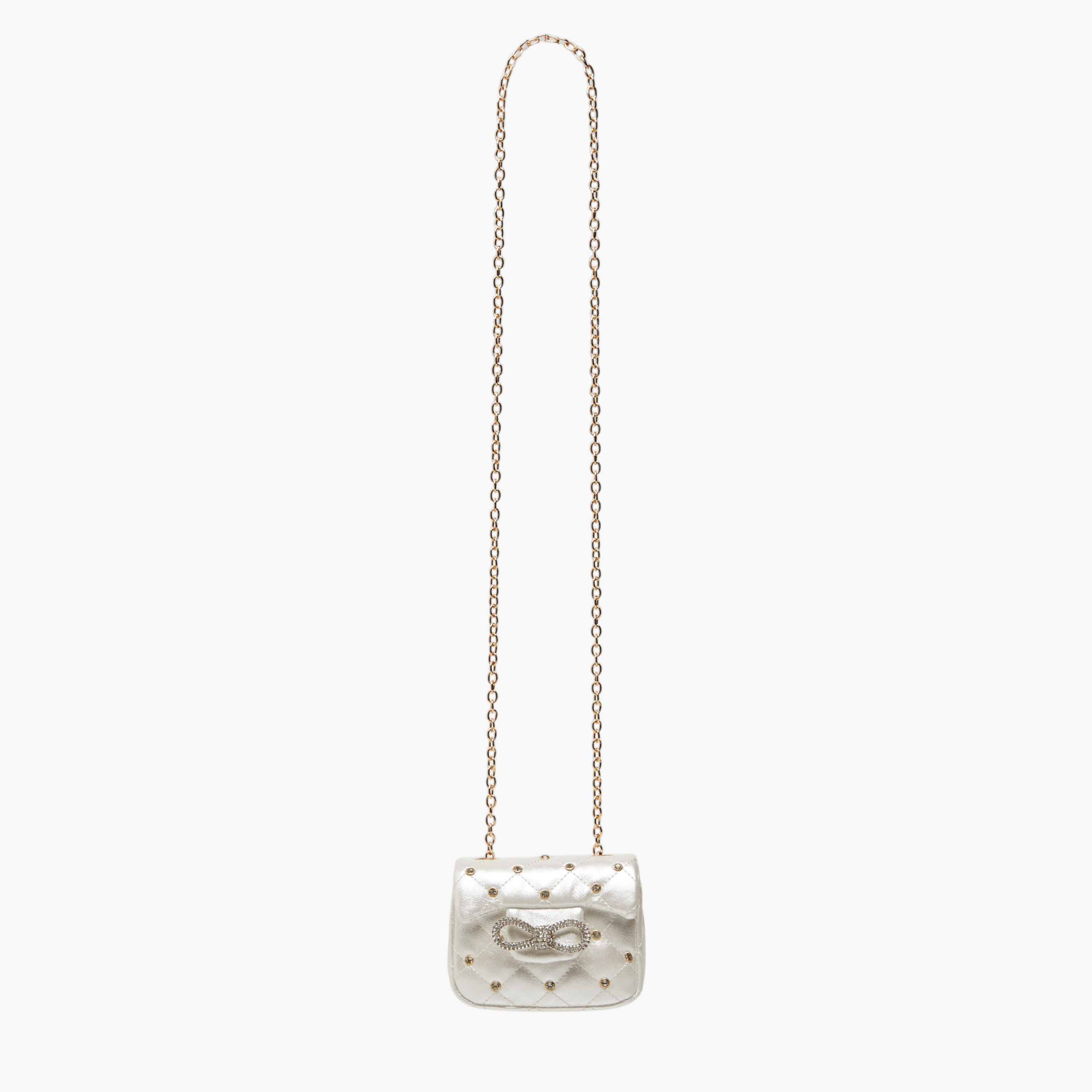 شنطة كروس بودي مزينة بحزام سلسلة وزر إغلاق من ليتل ميسي-girls-accessories-bags-image-2