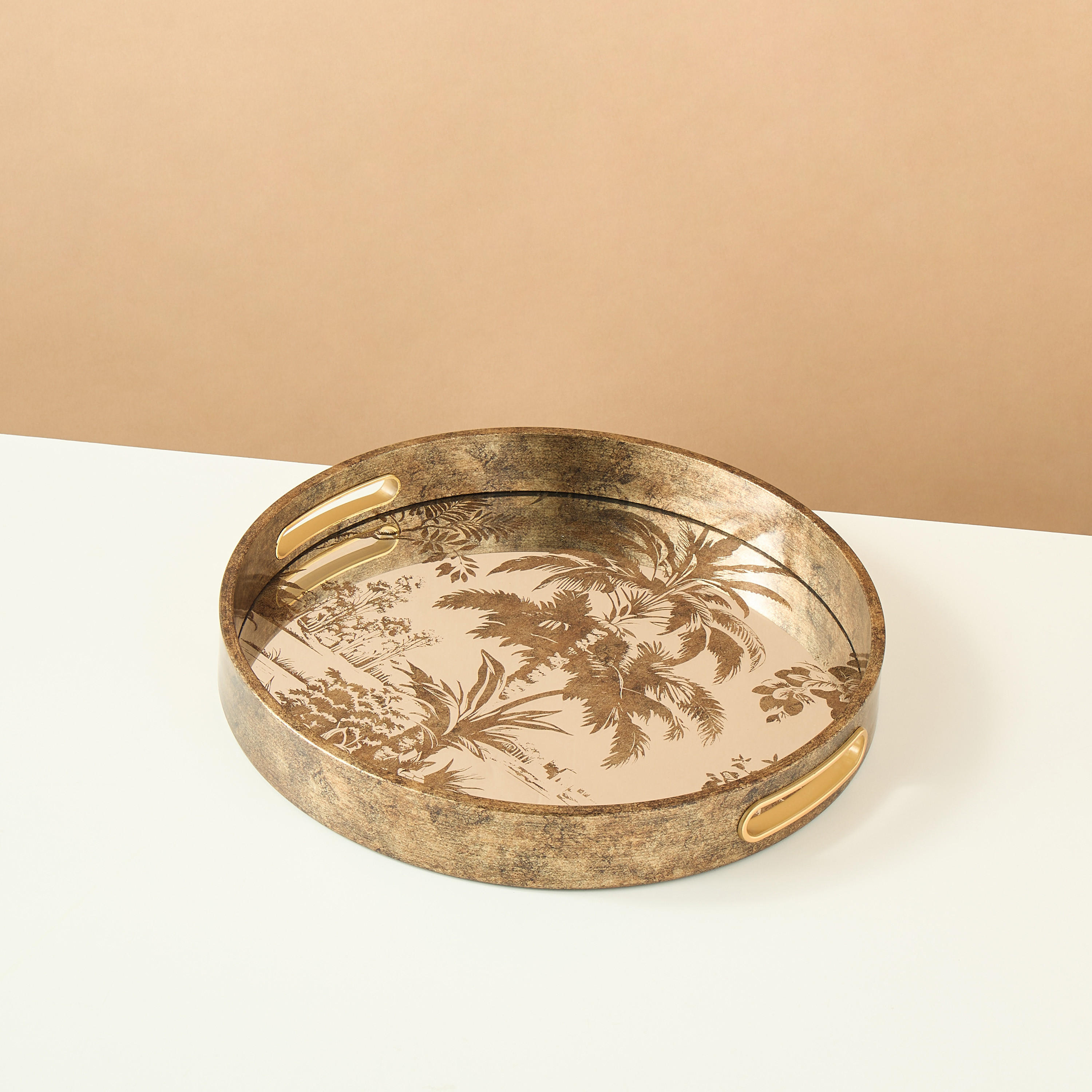 صينية زجاج ديكور بطبعات نخيل - 30×30 سم-household-dining-serveware-servingtrays-image-3