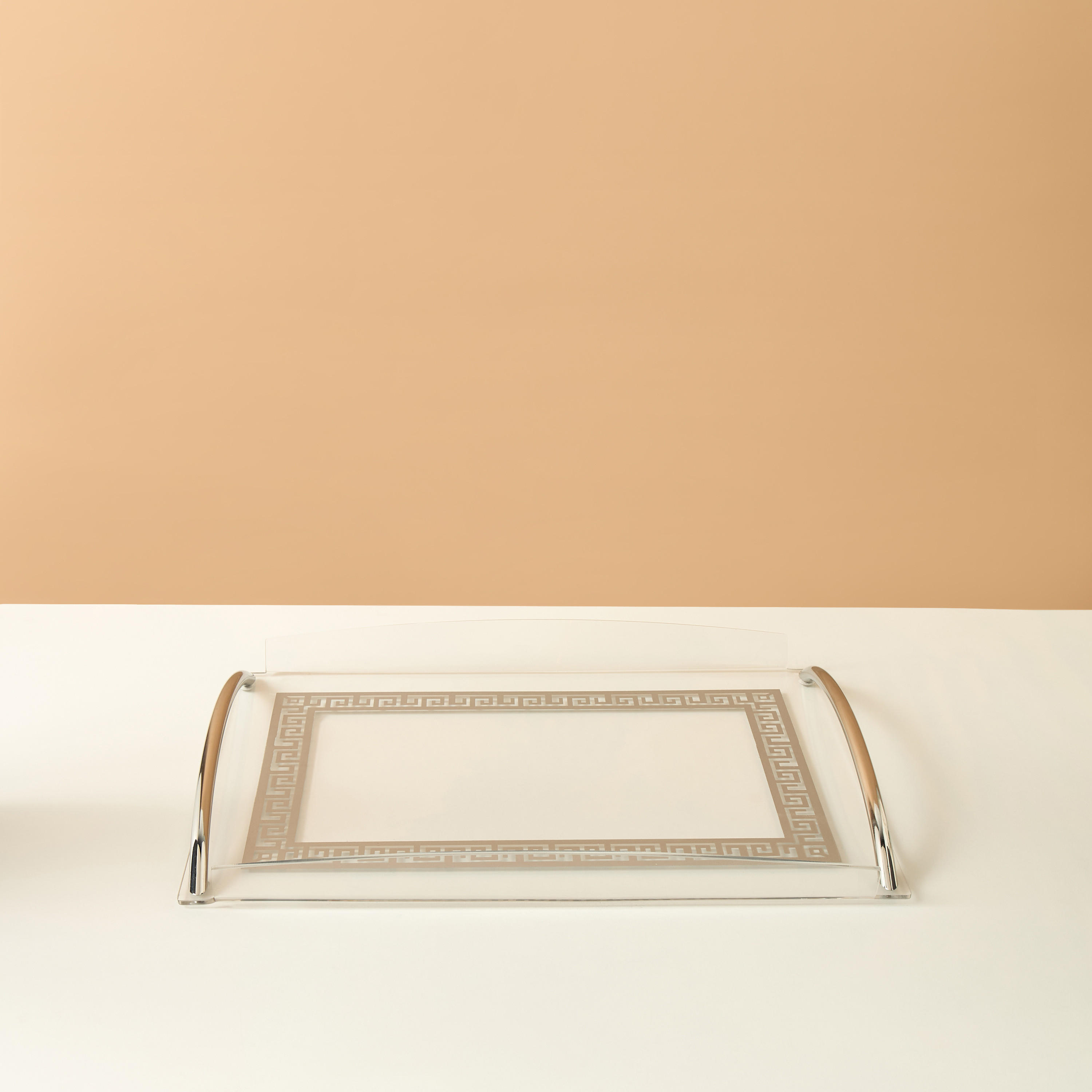 Gia Como Acrylic Tray With Metal Handle-household-decor-boxesandtrays-image-2