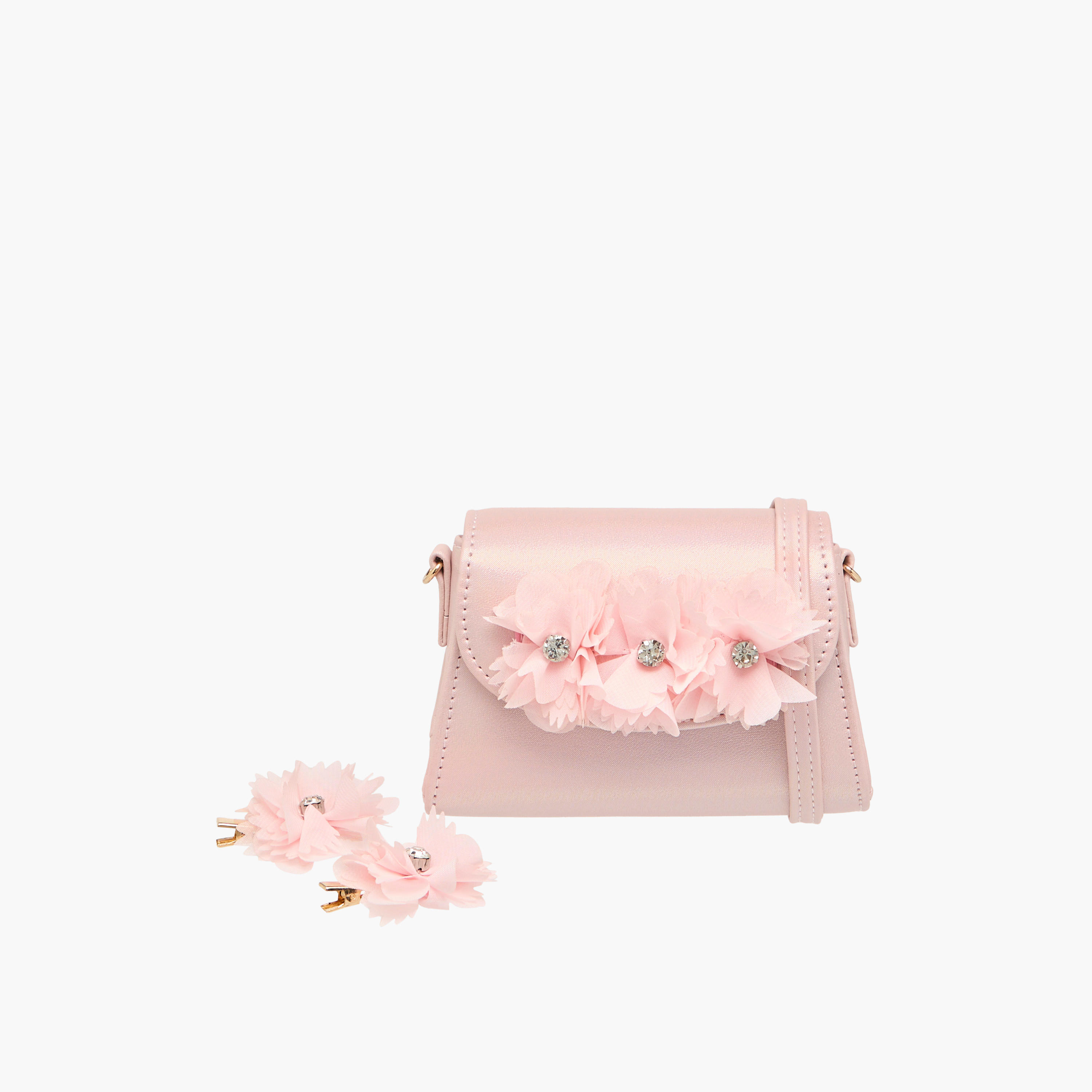 Little Missy Floral Accent Crossbody Bag with 2 Hairpins-girls-accessories-bags-image-1