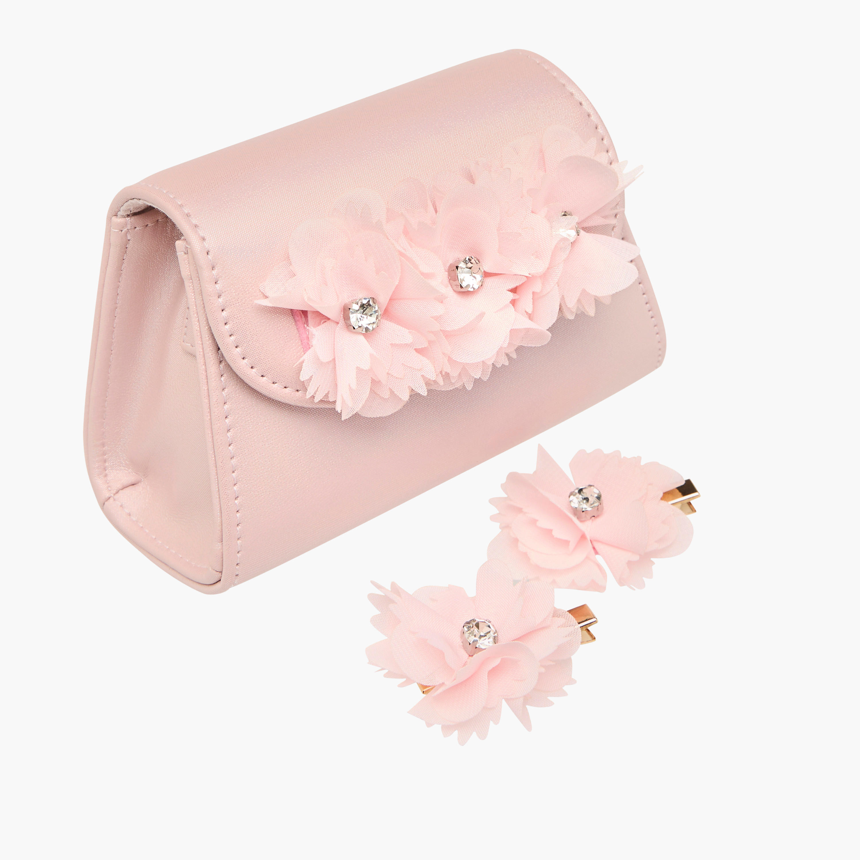 Little Missy Floral Accent Crossbody Bag with 2 Hairpins-girls-accessories-bags-image-4