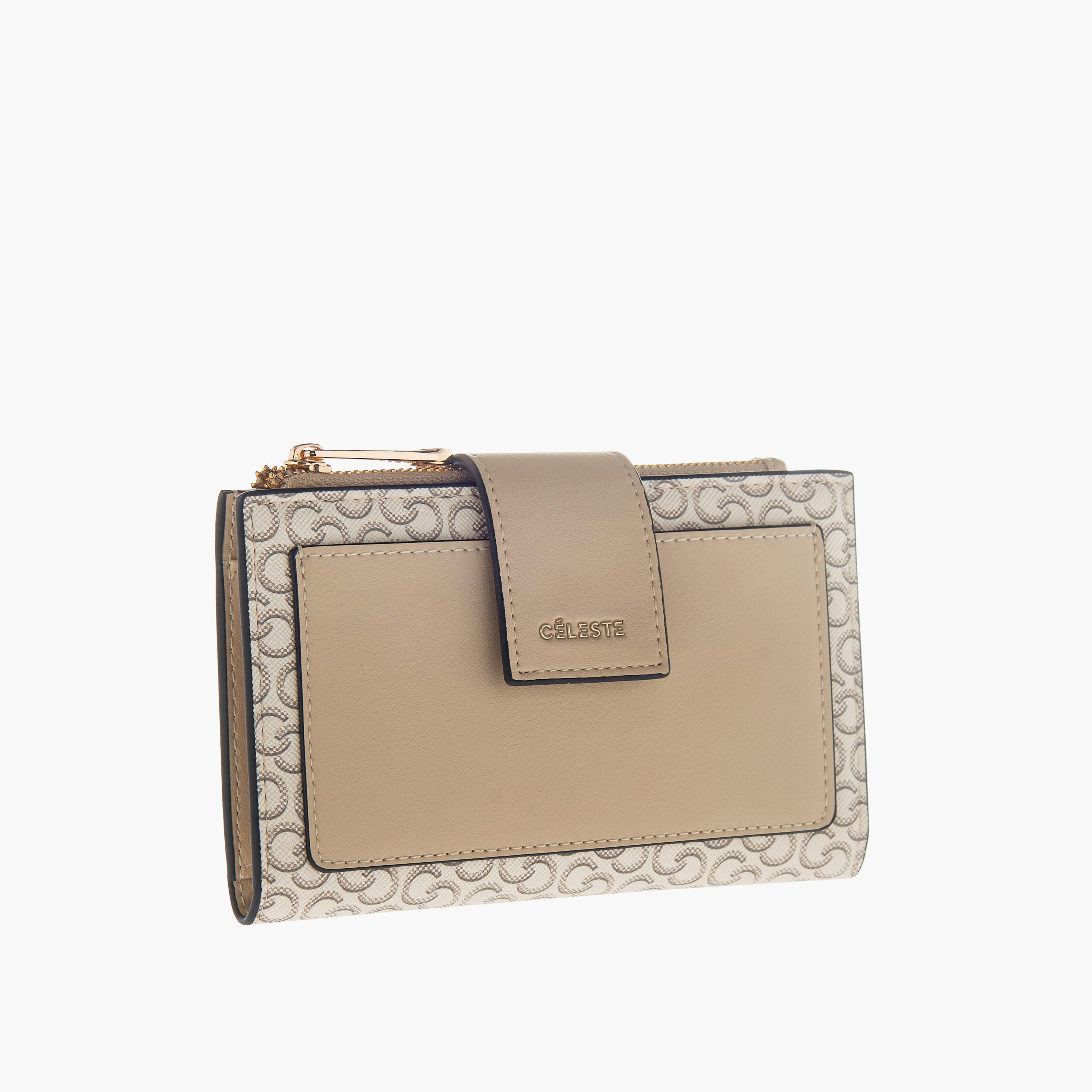 Celeste Monogram Print Bi-Fold Wallet with Flap Closure-women-bagsandwallets-wallets-image-2