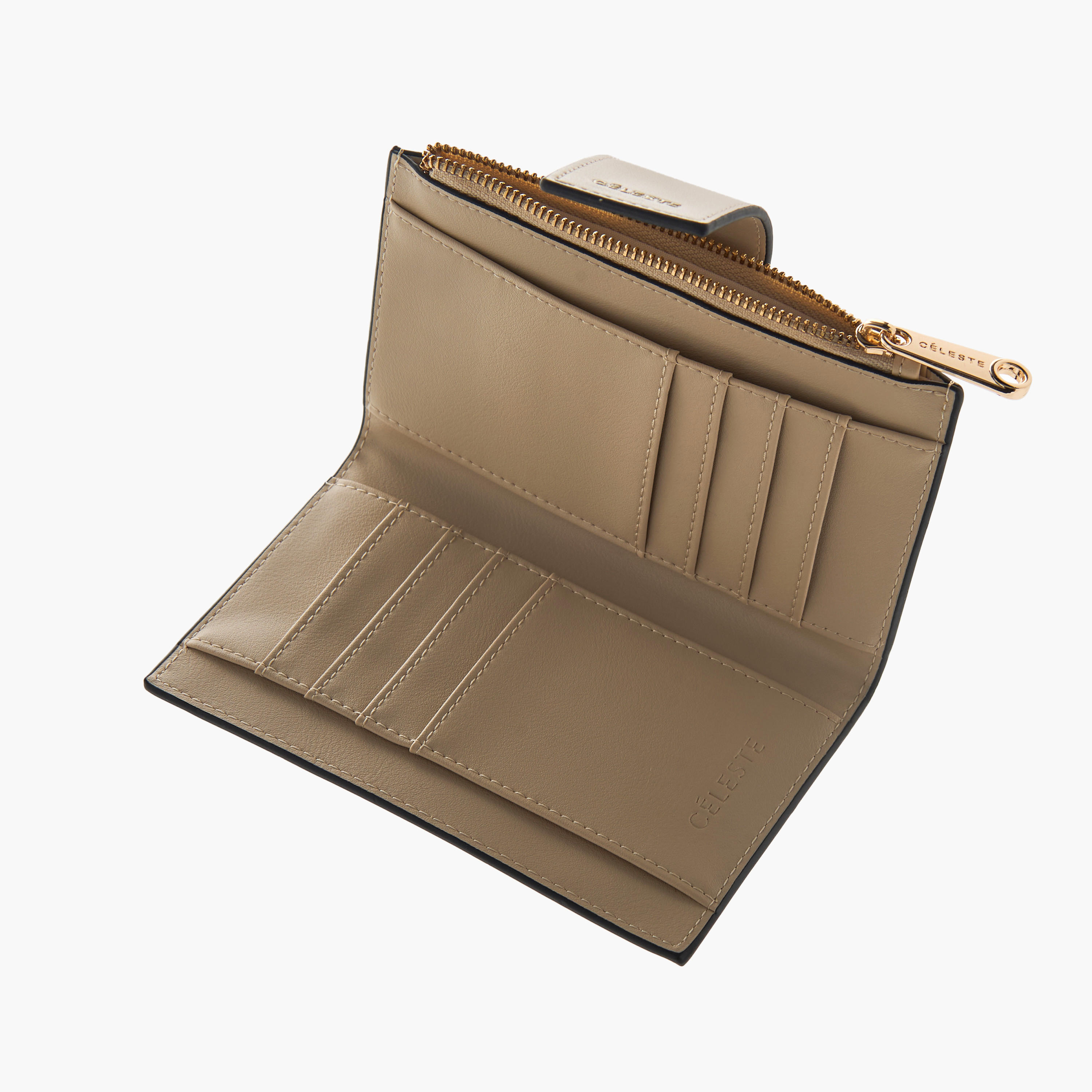 محفظة بطية ثنائية وطبعات مونوجرام وطية إغلاق من سيليست-women-bagsandwallets-wallets-image-5