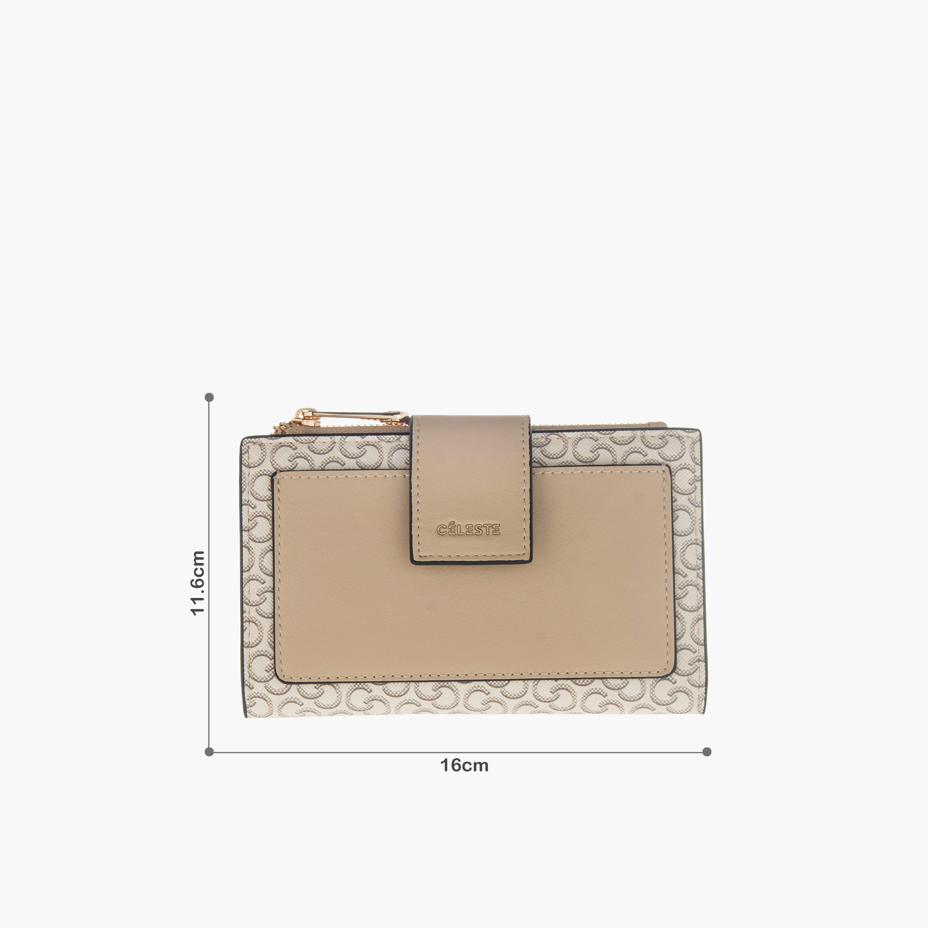 محفظة بطية ثنائية وطبعات مونوجرام وطية إغلاق من سيليست-women-bagsandwallets-wallets-image-6