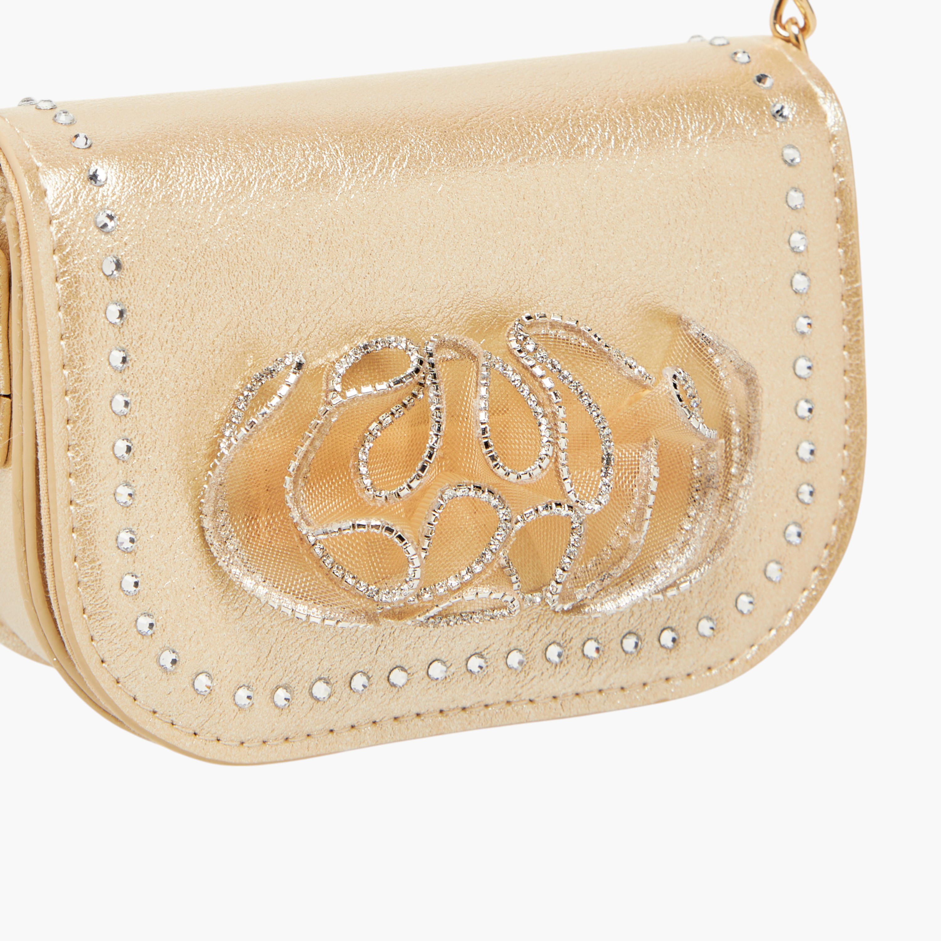 Celeste Embellished Crossbody Bag with Chain Strap and Button Closure-girls-accessories-bags-image-4