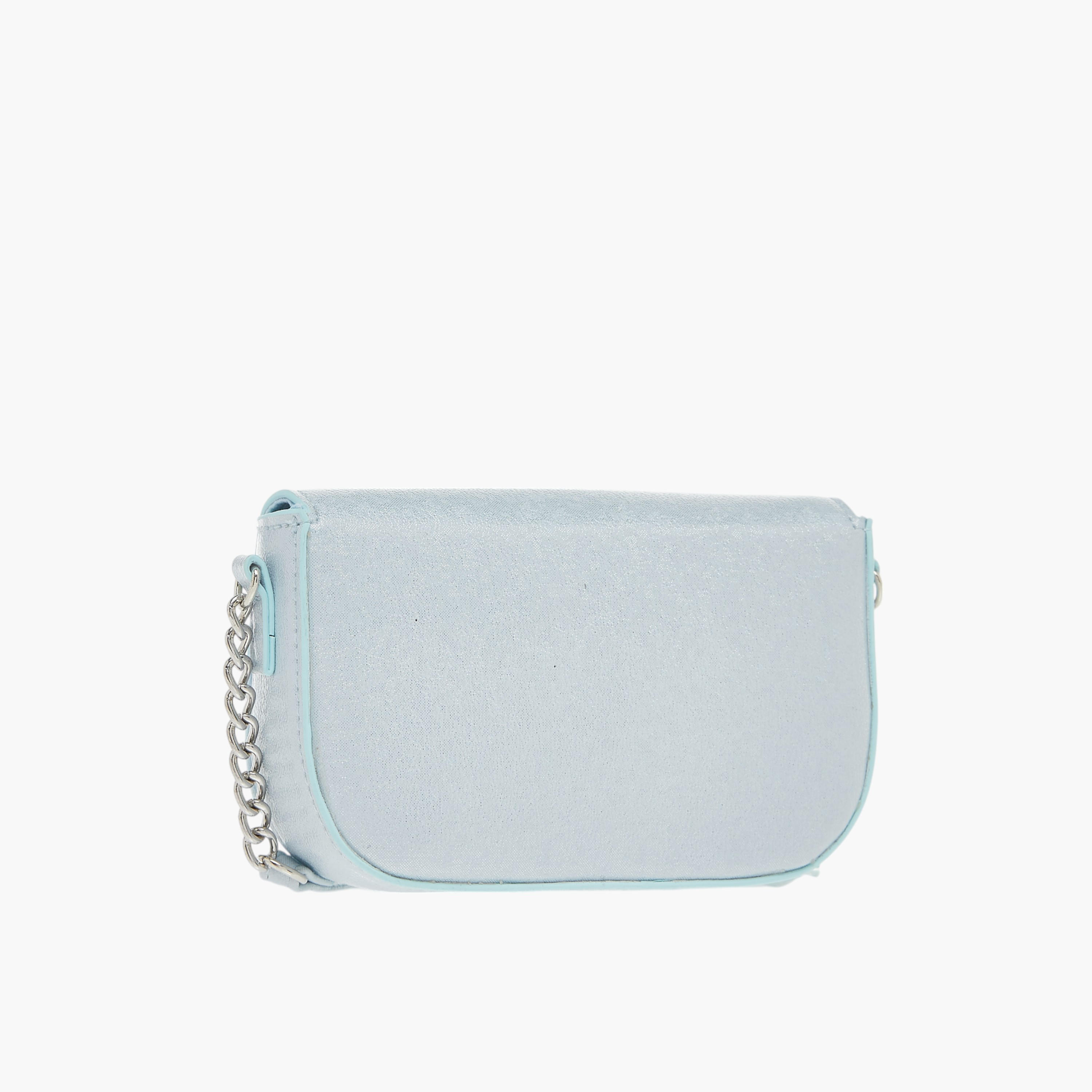 Celeste Bow Embellished Crossbody Bag with Chain Detail Strap and Flap Closure-girls-accessories-bags-image-3