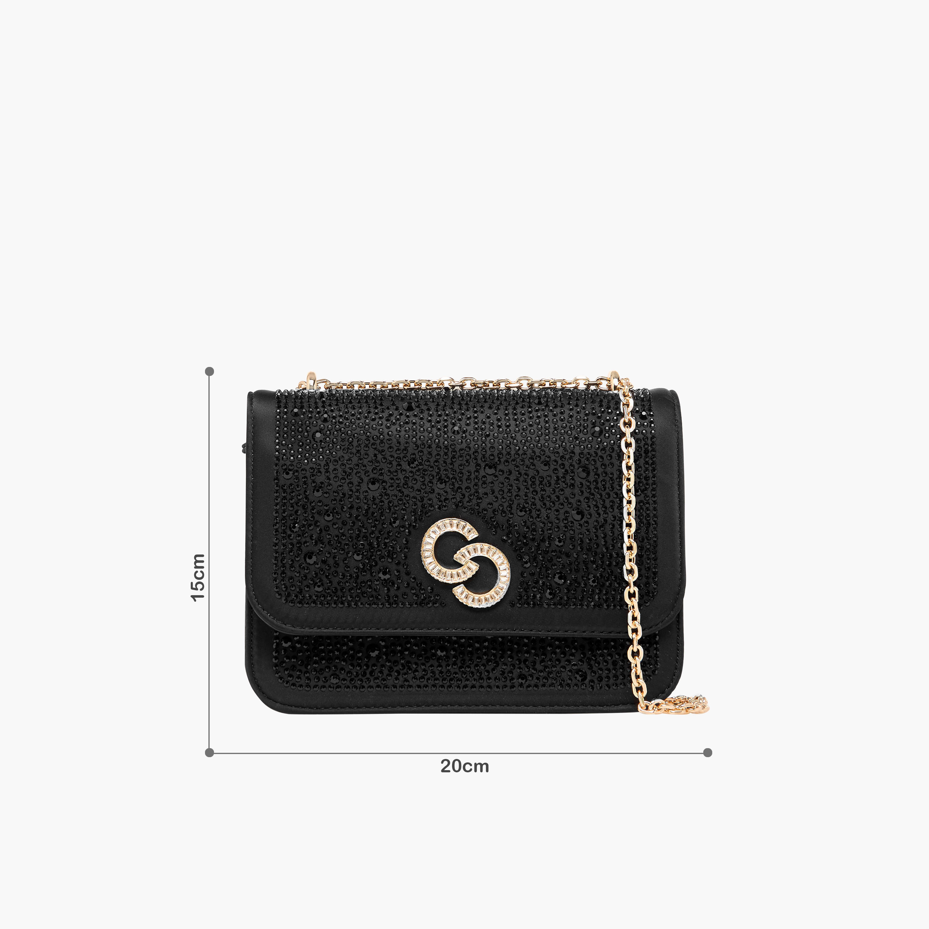 Celeste Rhinestone Embellished Crossbody Bag with Chain Strap-women-bagsandwallets-handbags-image-9