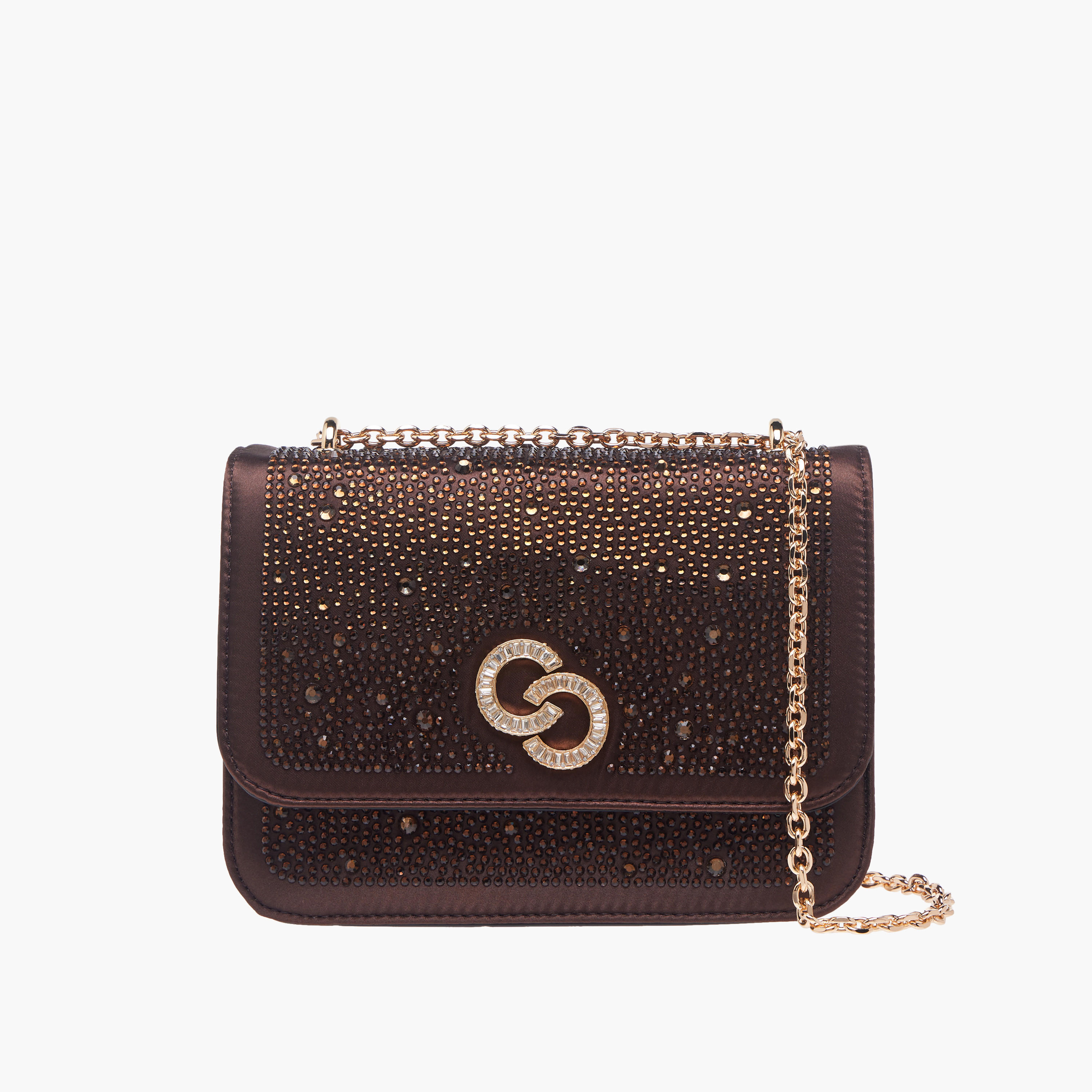 Celeste Rhinestone Embellished Crossbody Bag with Chain Strap-women-bagsandwallets-handbags-image-1