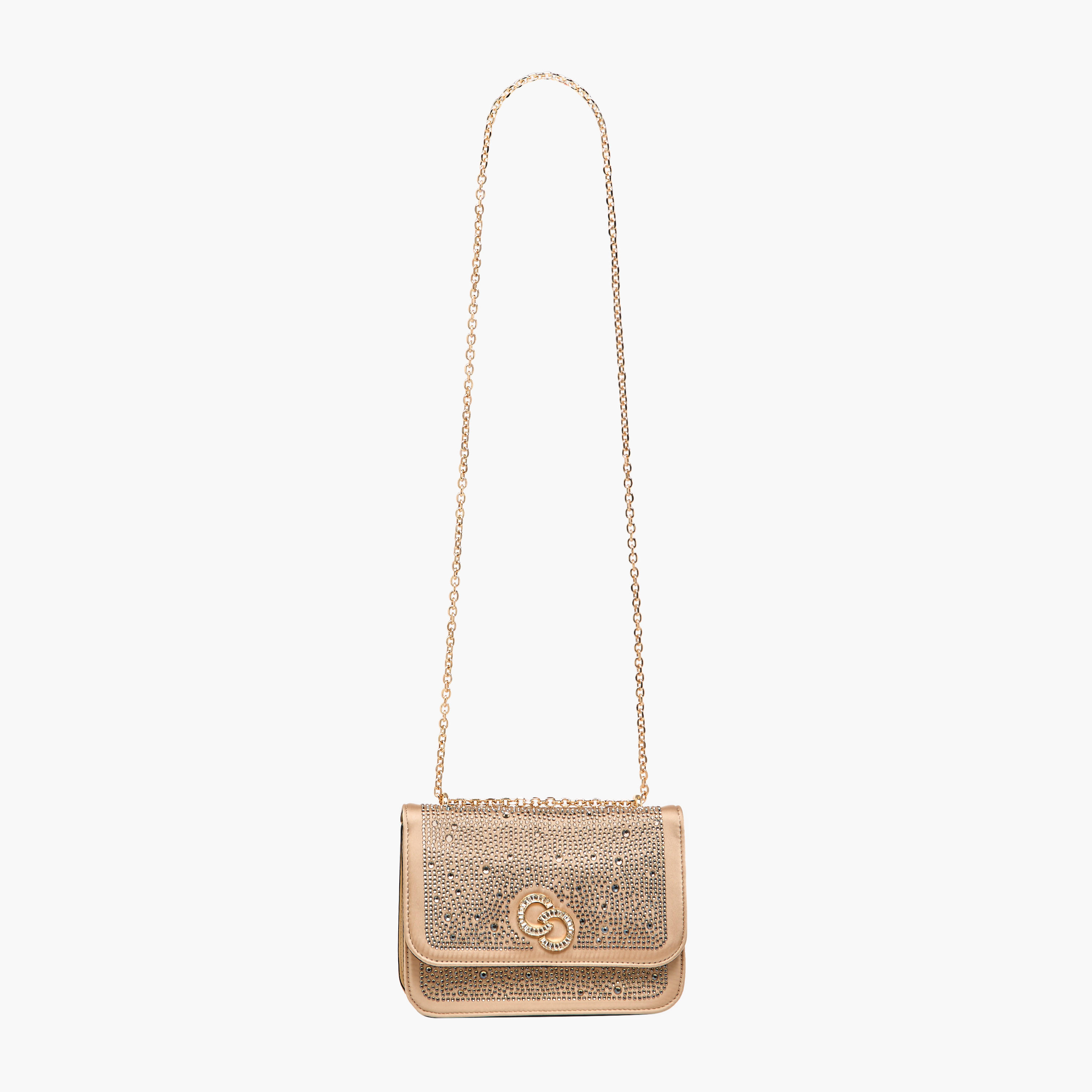 Celeste Rhinestone Embellished Crossbody Bag with Chain Strap-women-bagsandwallets-handbags-image-2