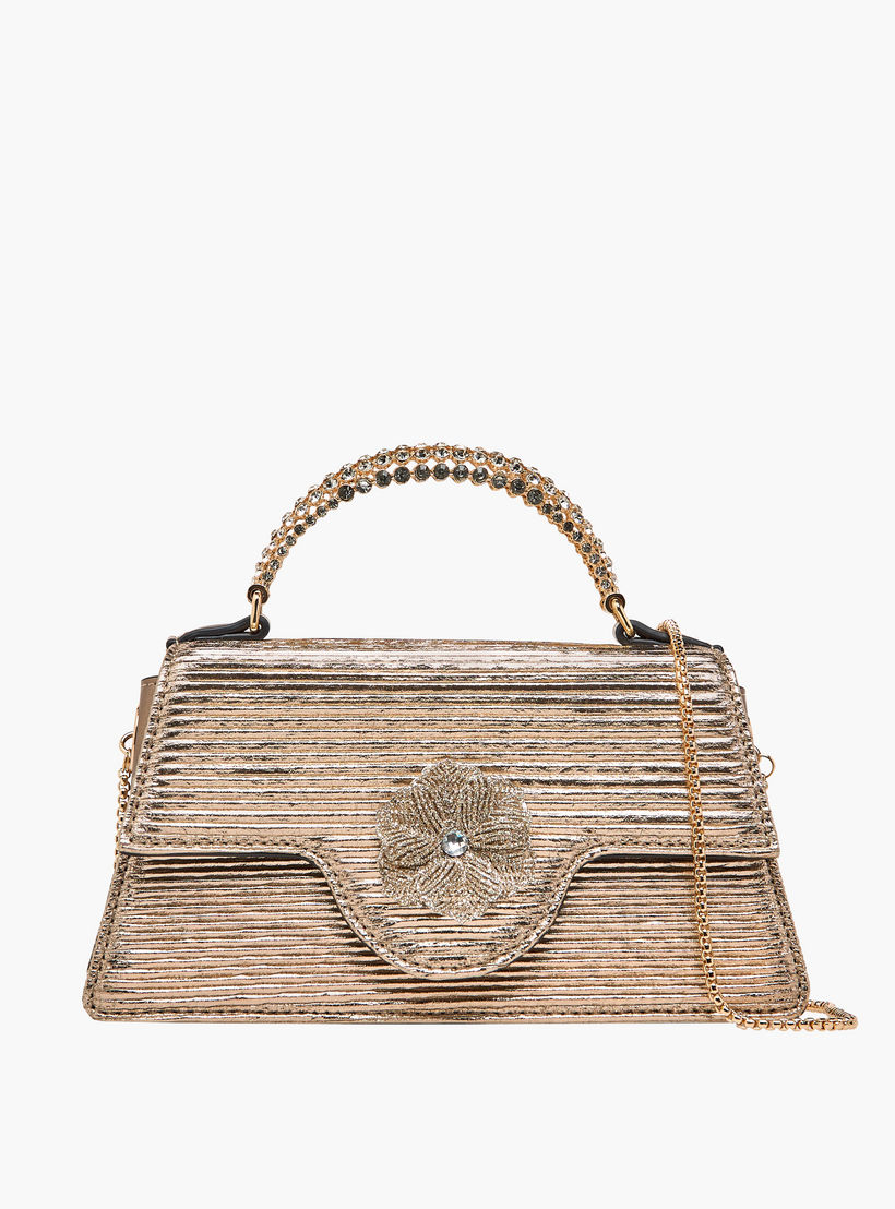 شنطة ساتشيل بمقبض علوي وحزام سلسلة مزين بزهرة من سيليست-women-bagsandwallets-handbags-image-1
