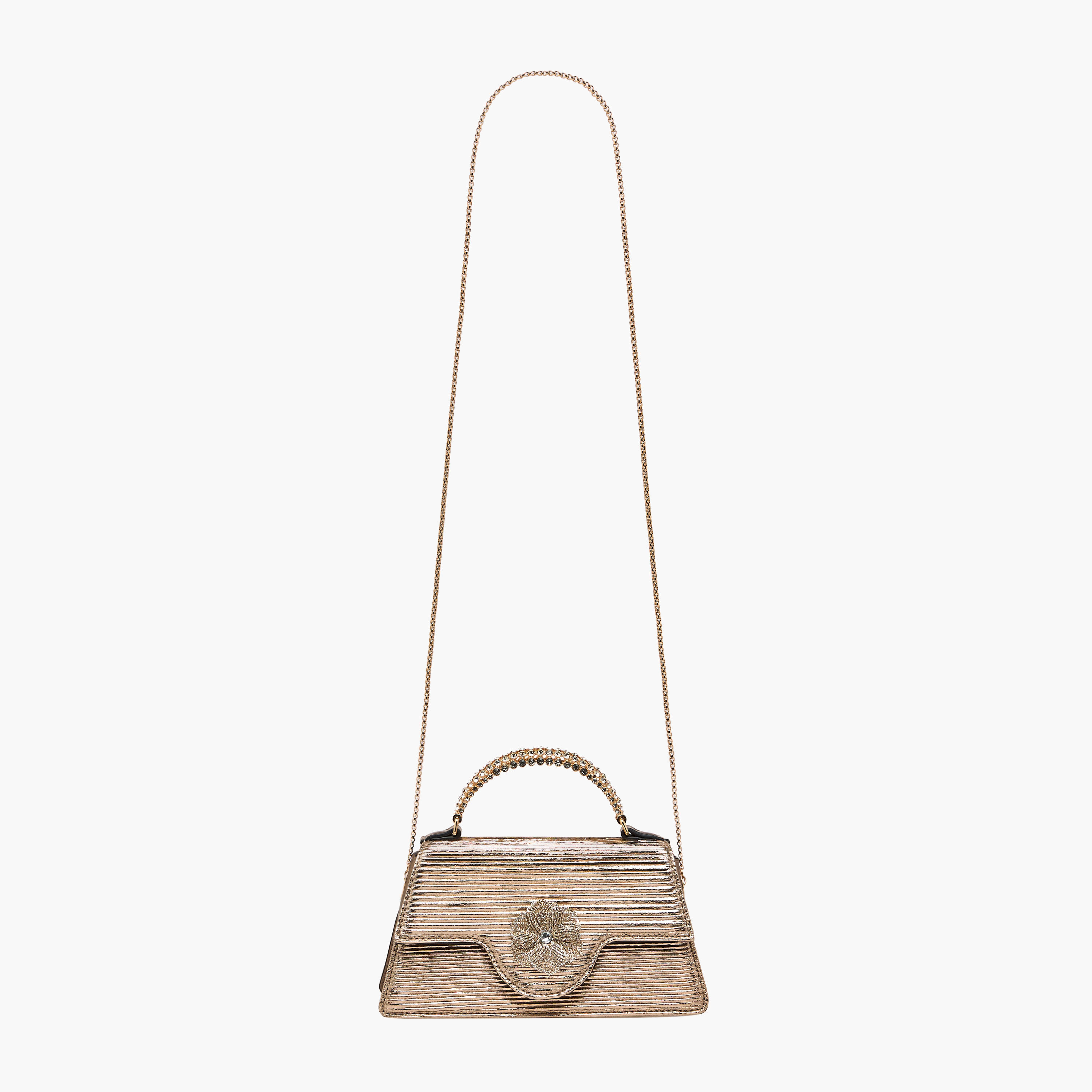 شنطة ساتشيل بمقبض علوي وحزام سلسلة مزين بزهرة من سيليست-women-bagsandwallets-handbags-image-2