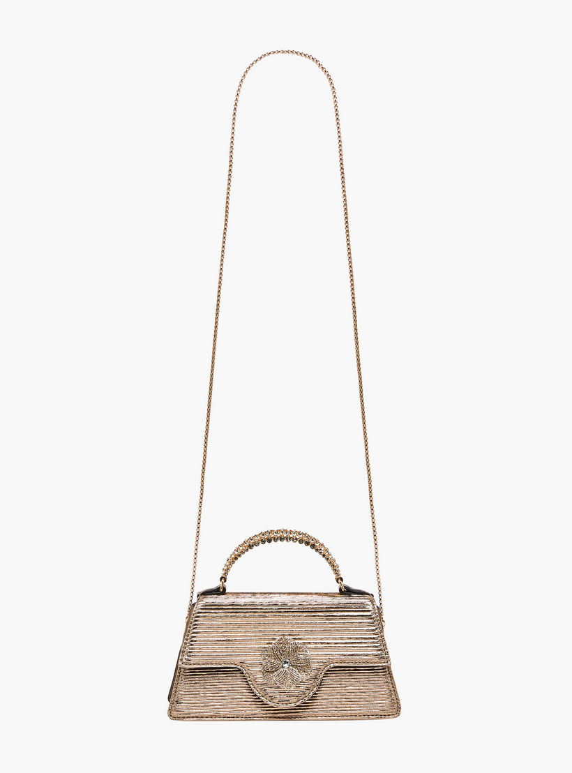 شنطة ساتشيل بمقبض علوي وحزام سلسلة مزين بزهرة من سيليست-women-bagsandwallets-handbags-image-2