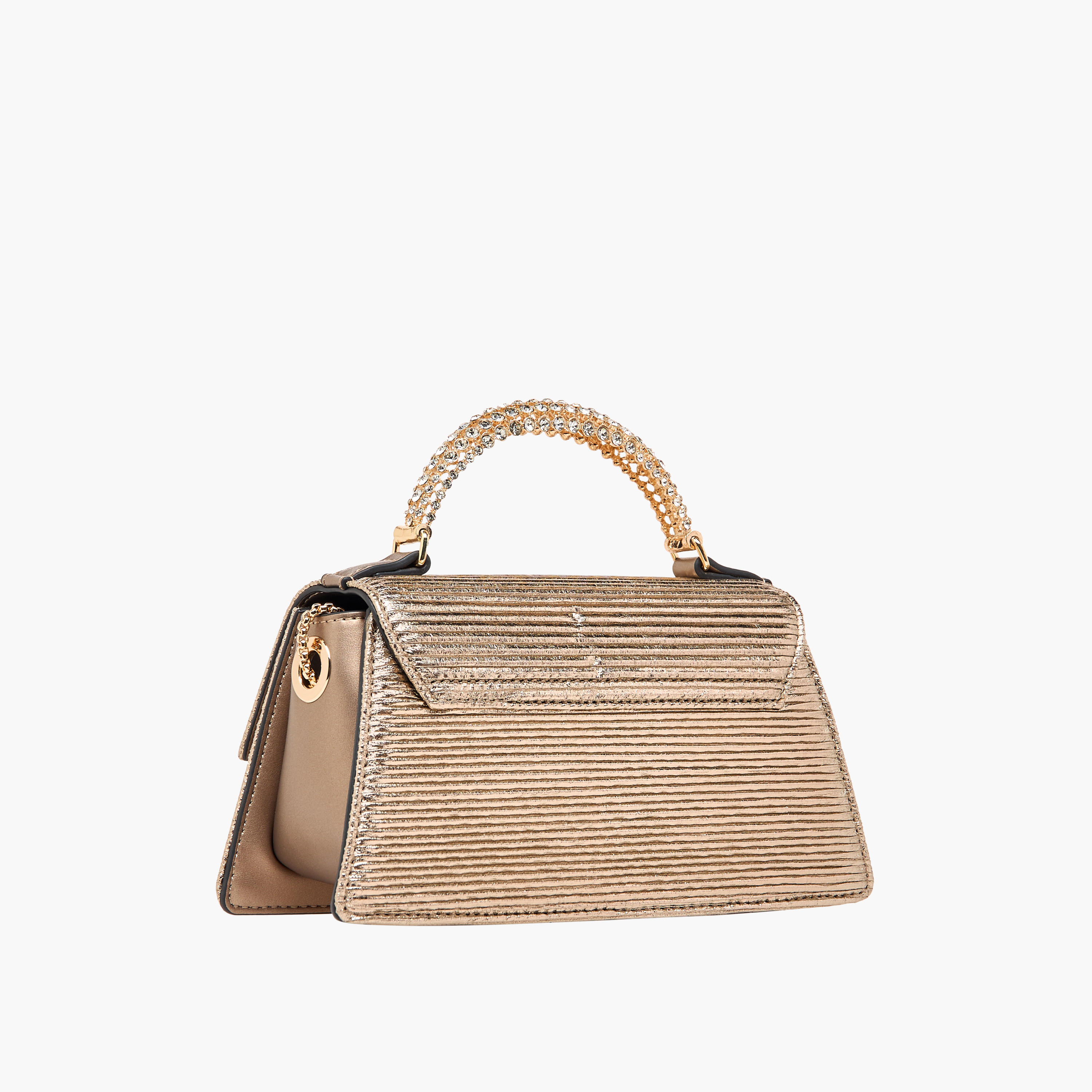 شنطة ساتشيل بمقبض علوي وحزام سلسلة مزين بزهرة من سيليست-women-bagsandwallets-handbags-image-3
