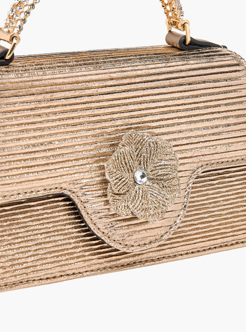 شنطة ساتشيل بمقبض علوي وحزام سلسلة مزين بزهرة من سيليست-women-bagsandwallets-handbags-image-4