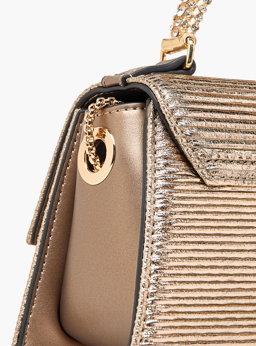 شنطة ساتشيل بمقبض علوي وحزام سلسلة مزين بزهرة من سيليست-women-bagsandwallets-handbags-image-5