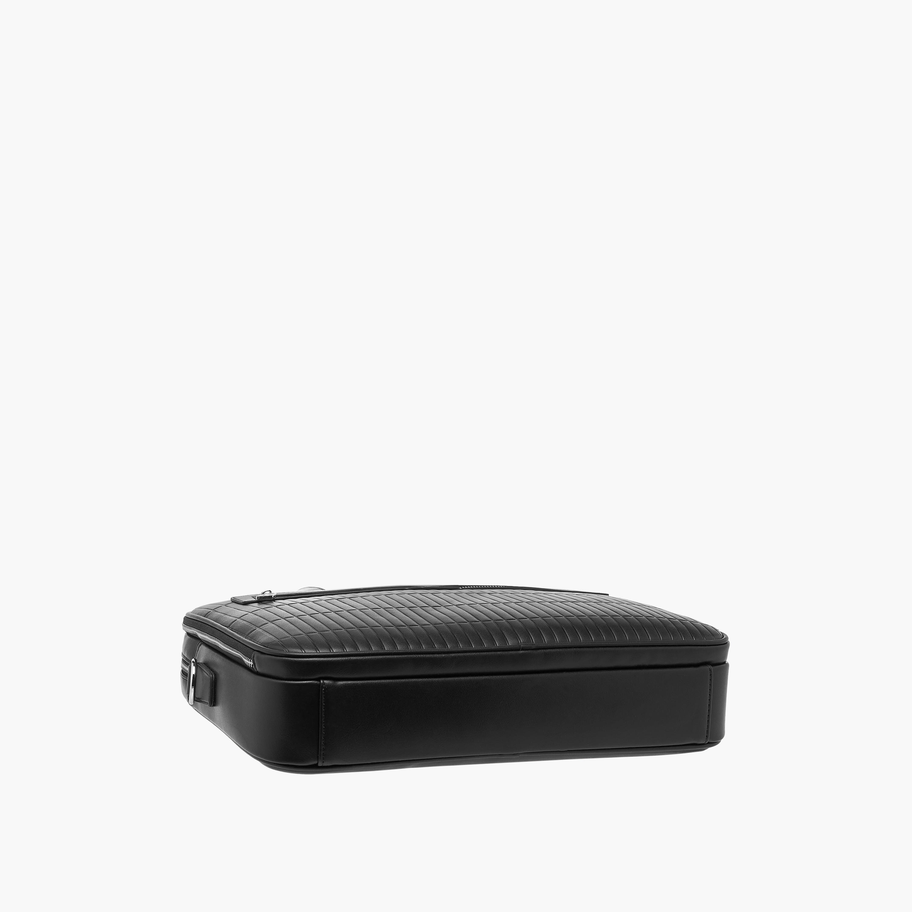 Duchini Panelled Laptop Bag with Handles and Detachable Strap-men-bags-image-6