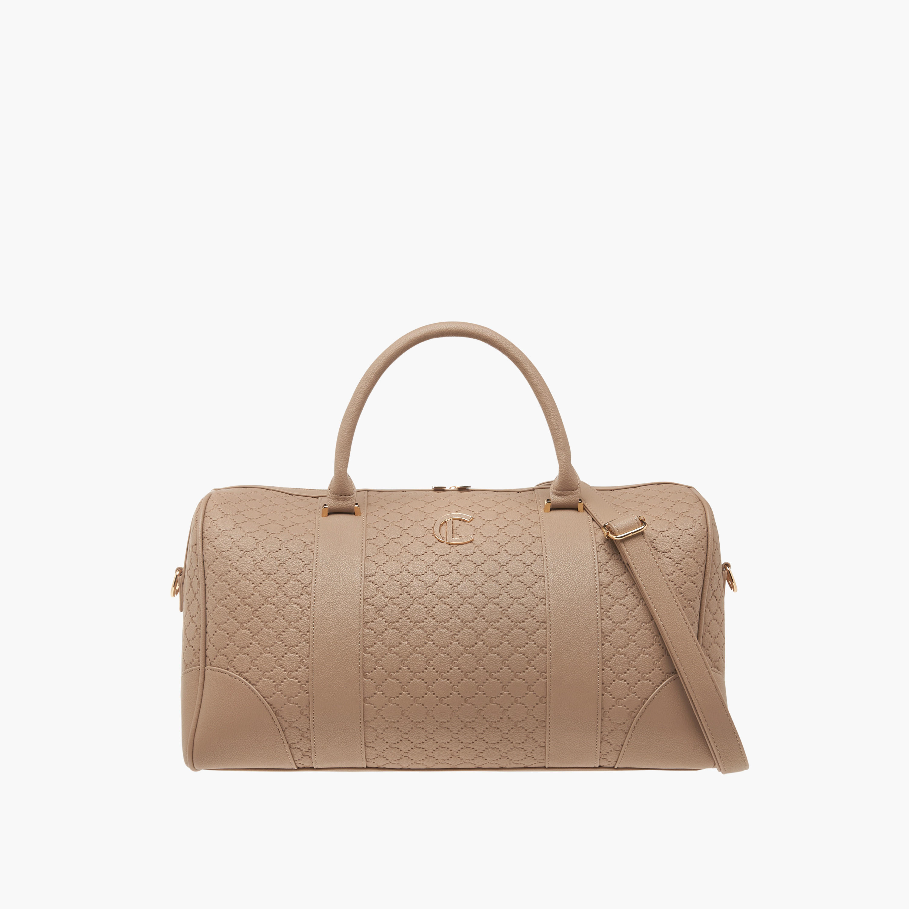 Le Confort Monogram Textured Duffel Bag with Zip Closure with Double Handle-travel-luggagesandbags-dufflebags-image-1
