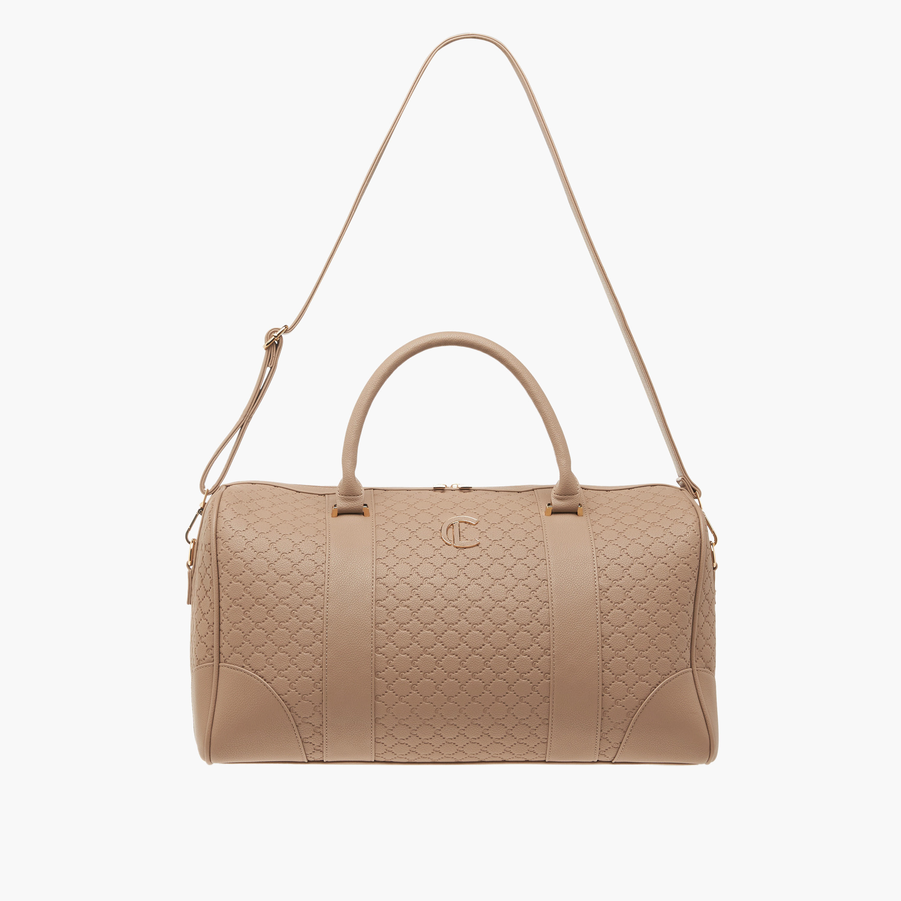 Le Confort Monogram Textured Duffel Bag with Zip Closure with Double Handle-travel-luggagesandbags-dufflebags-image-2