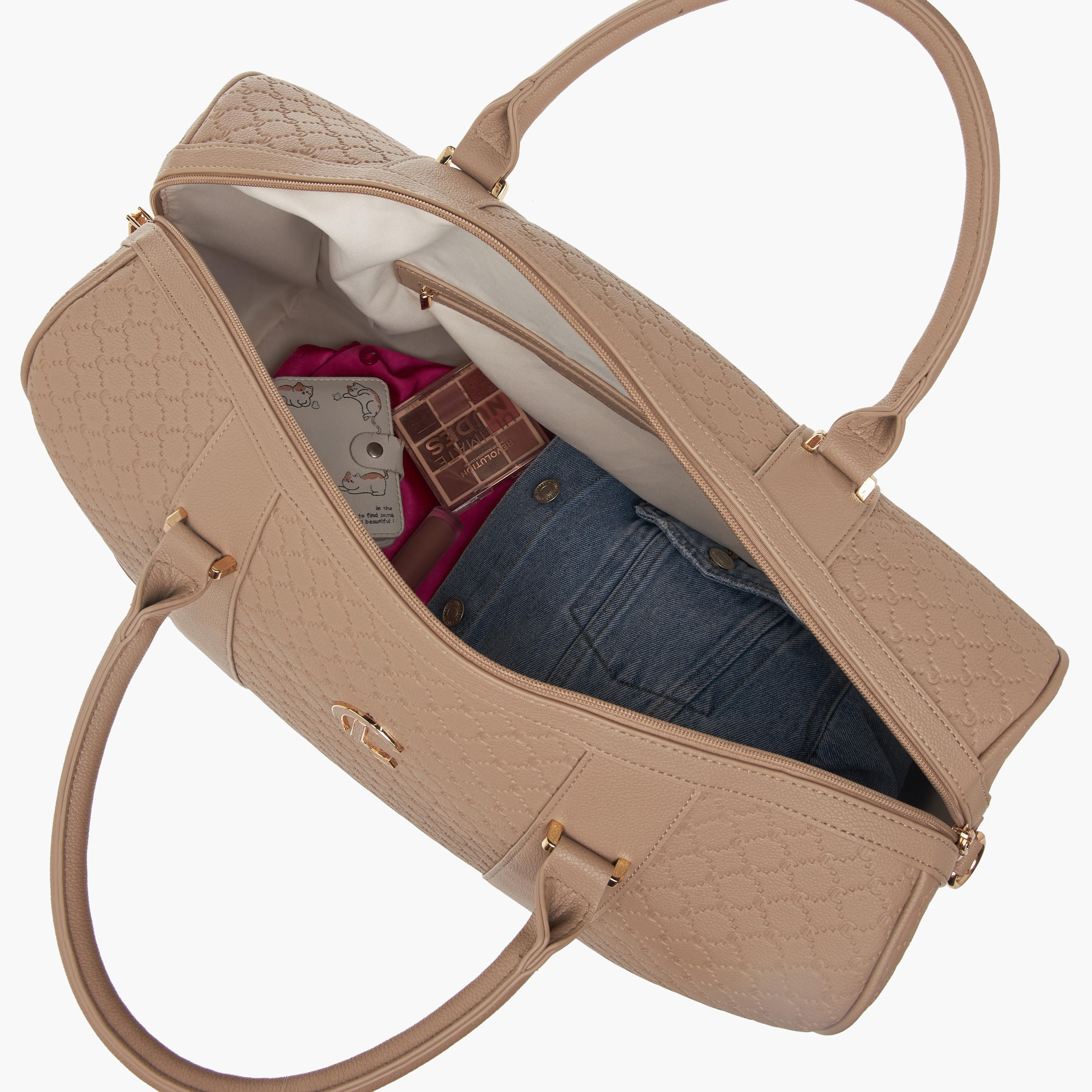 Le Confort Monogram Textured Duffel Bag with Zip Closure with Double Handle-travel-luggagesandbags-dufflebags-image-6