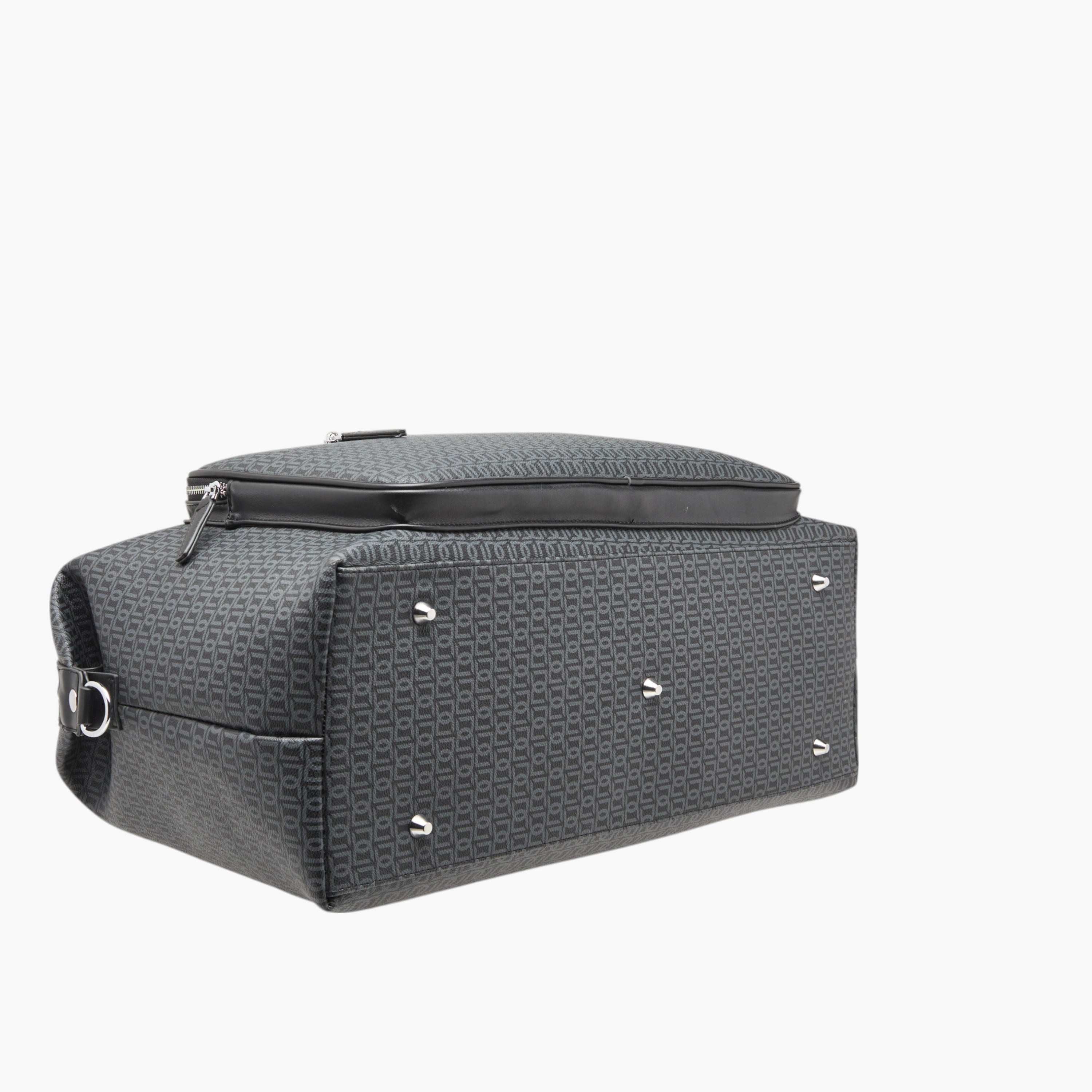 Duchini Monogram Print Duffel Bag with Zip Closure and Double Handle-travel-luggagesandbags-dufflebags-image-9