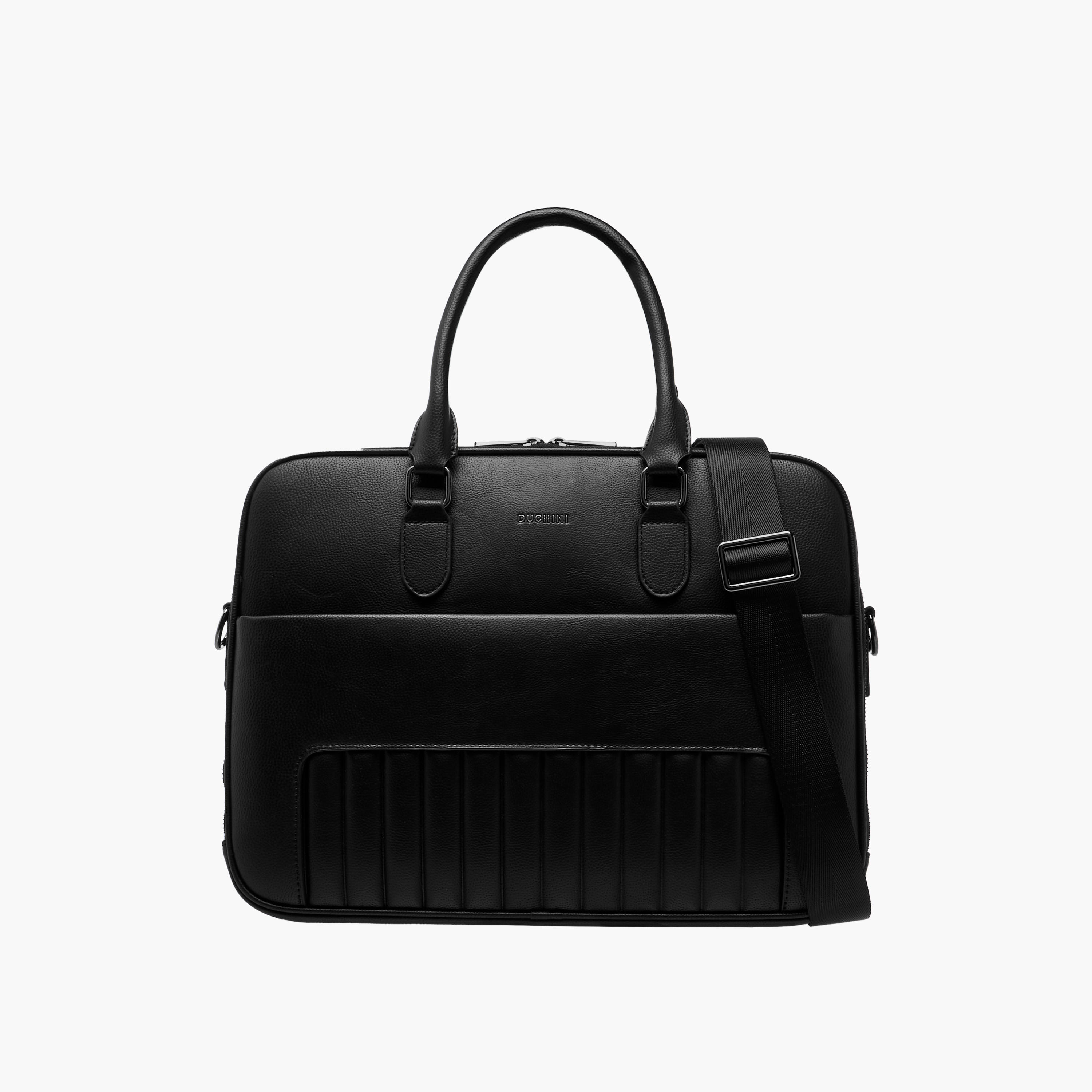 شنطة لابتوب بارزة الملمس مع مقابض مزدوجة وسحاب للإغلاق من دوتشيني-men-bags-image-1