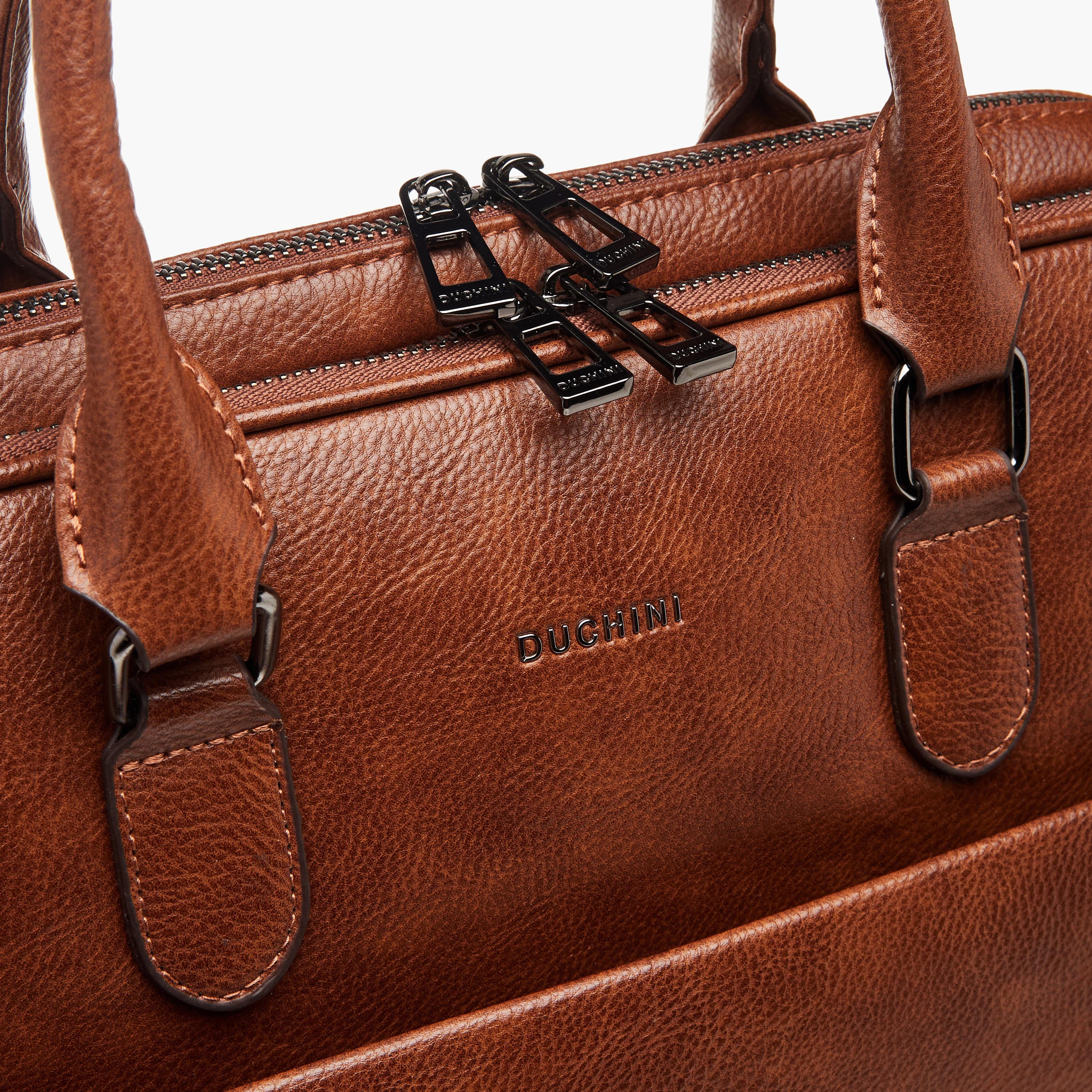 شنطة لابتوب بارزة الملمس مع مقابض مزدوجة وسحاب للإغلاق من دوتشيني-men-bags-image-4