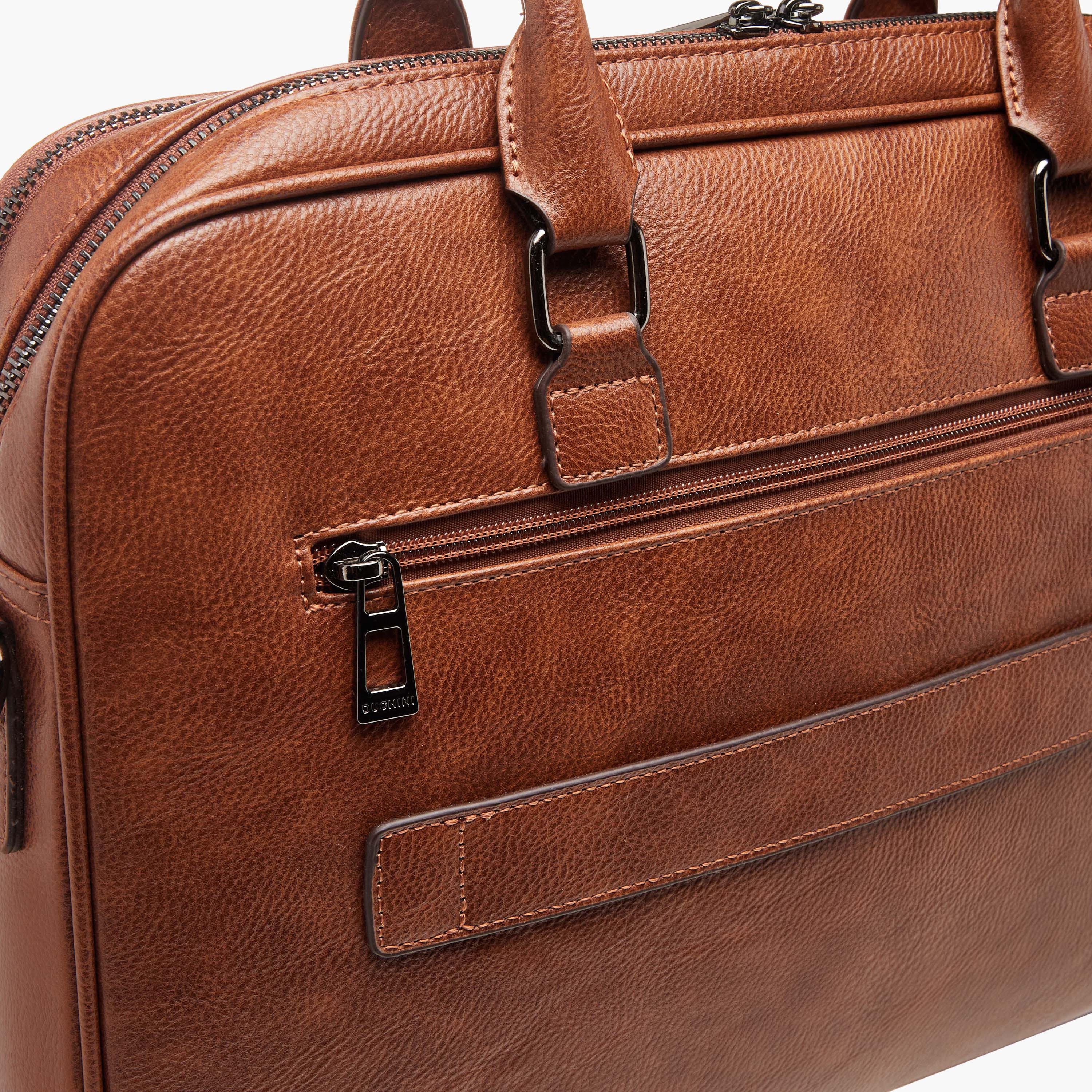 شنطة لابتوب بارزة الملمس مع مقابض مزدوجة وسحاب للإغلاق من دوتشيني-men-bags-image-5