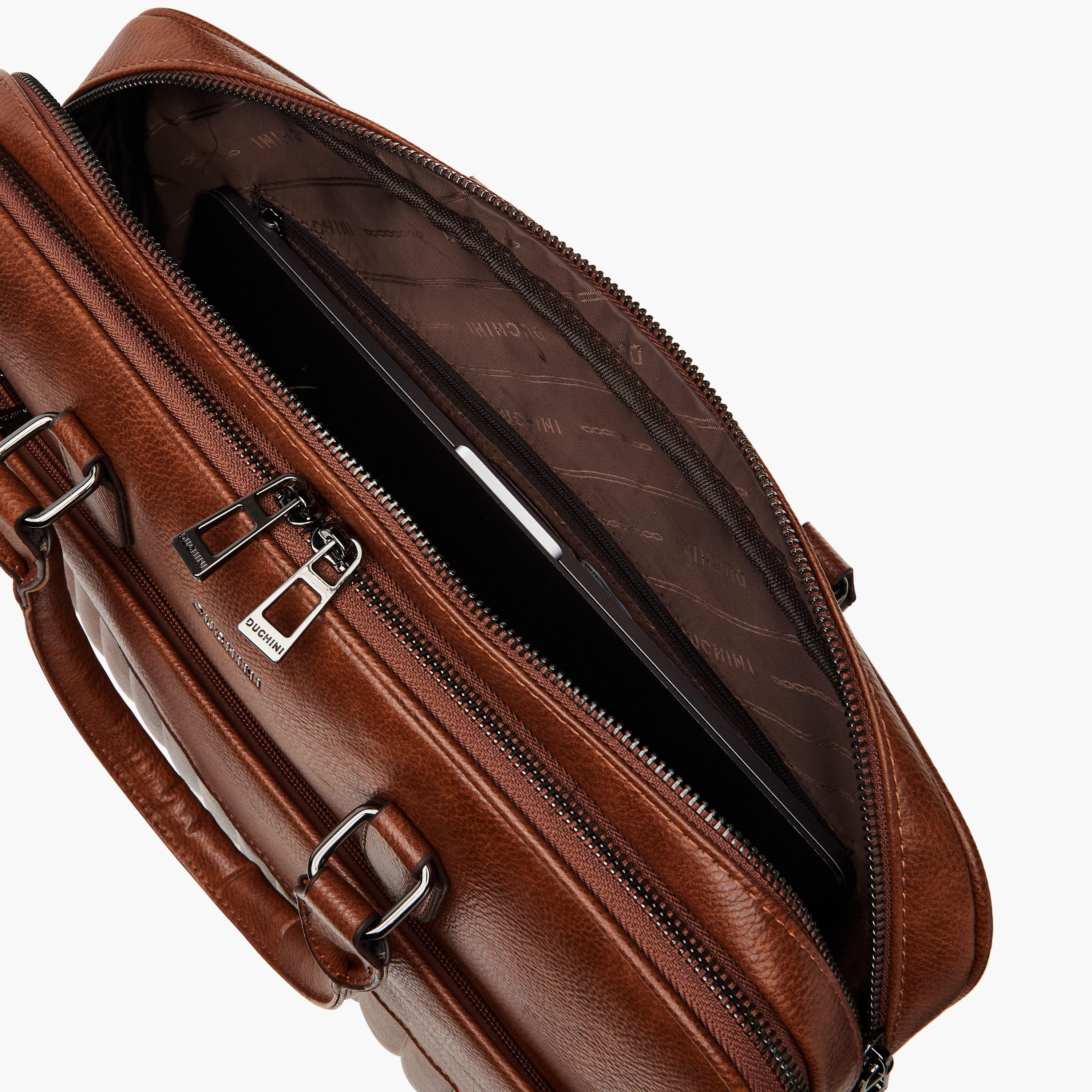 شنطة لابتوب بارزة الملمس مع مقابض مزدوجة وسحاب للإغلاق من دوتشيني-men-bags-image-7