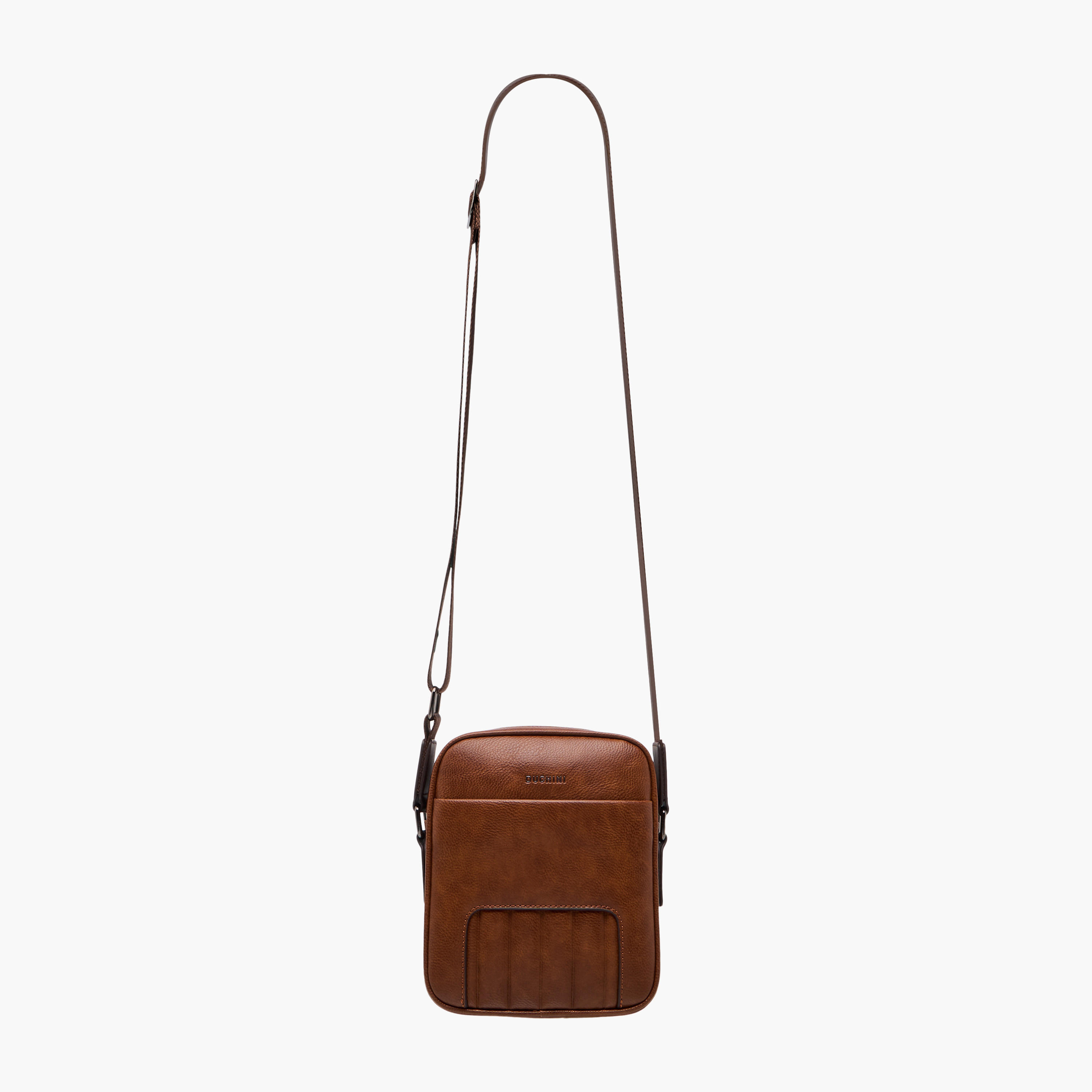 Duchini Textured Crossbody Bag with Adjustable Strap and Zip Closure-men-bags-image-2
