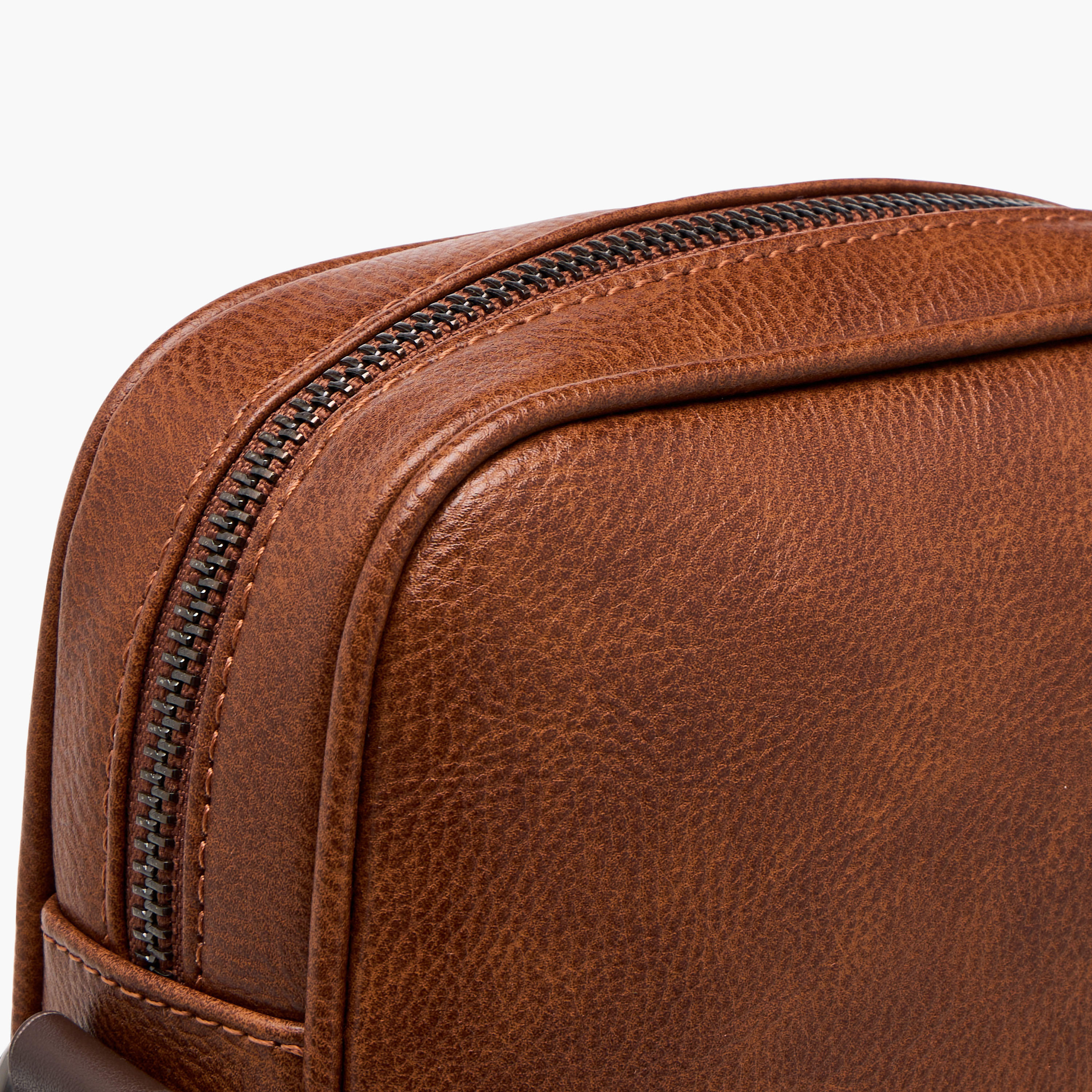 Duchini Textured Crossbody Bag with Adjustable Strap and Zip Closure-men-bags-image-5