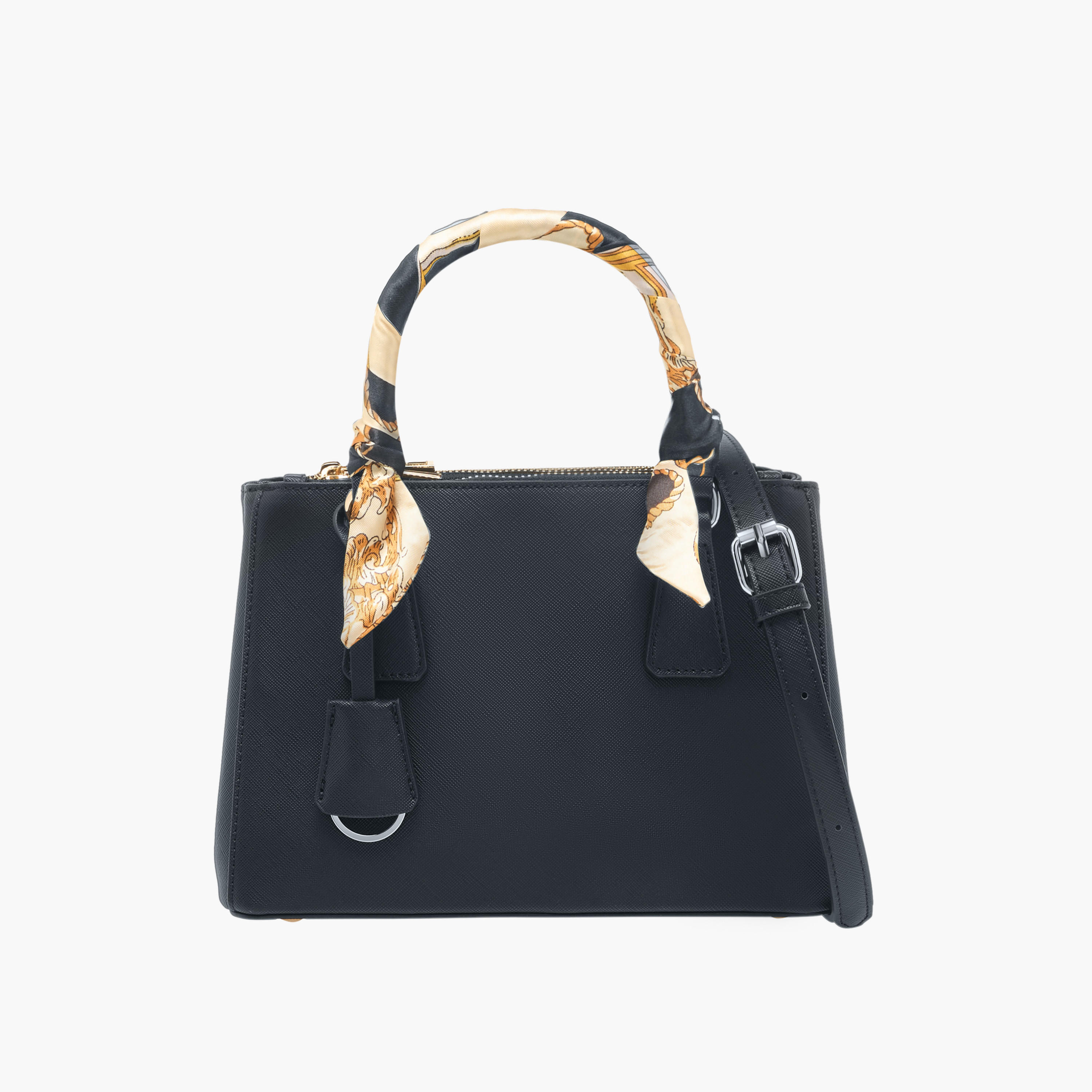 Sasha Solid Tote Bag with Detachable Strap and Scarf Detail-women-bagsandwallets-handbags-image-1