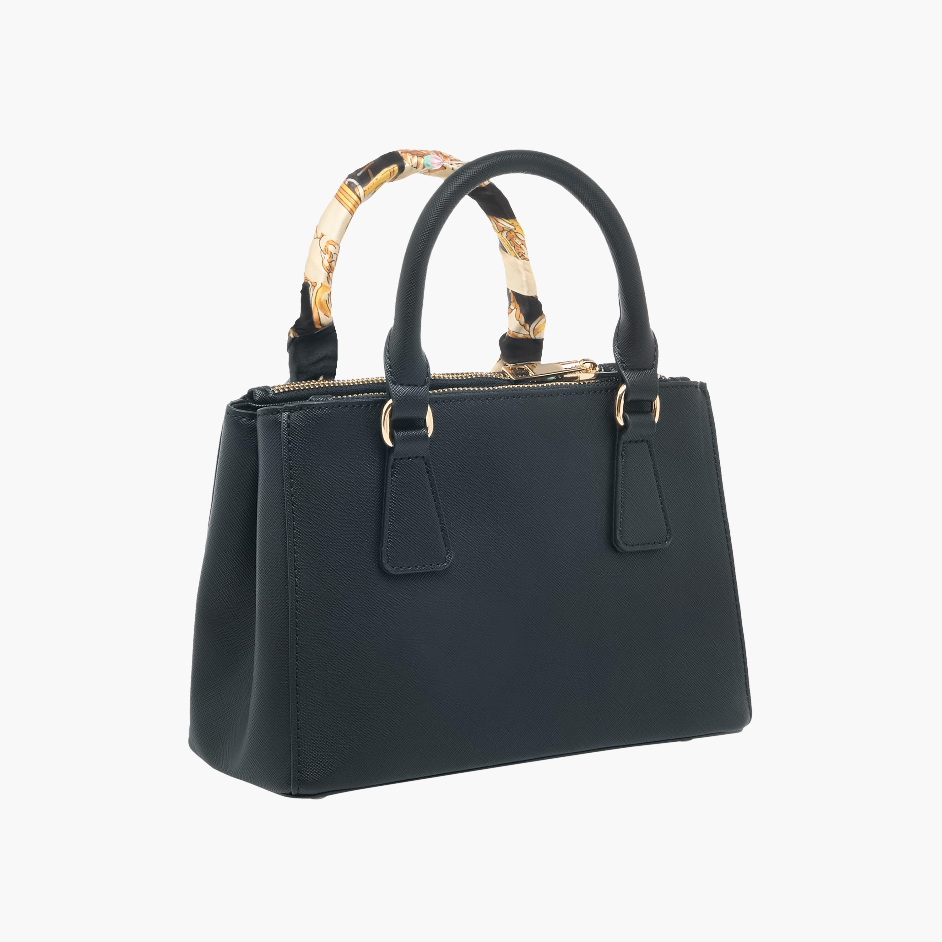 Sasha Solid Tote Bag with Detachable Strap and Scarf Detail-women-bagsandwallets-handbags-image-4