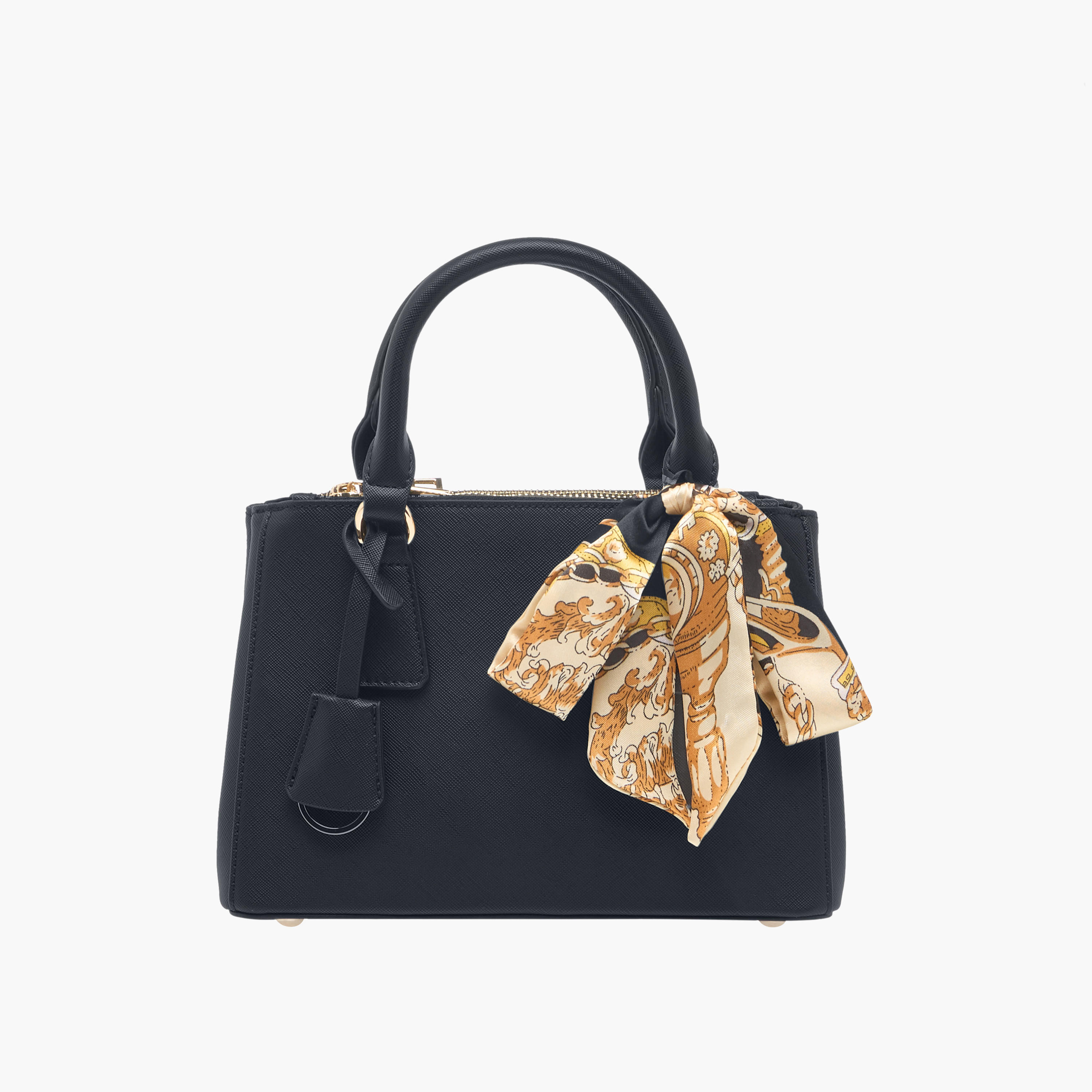 Sasha Solid Tote Bag with Detachable Strap and Scarf Detail-women-bagsandwallets-handbags-image-5