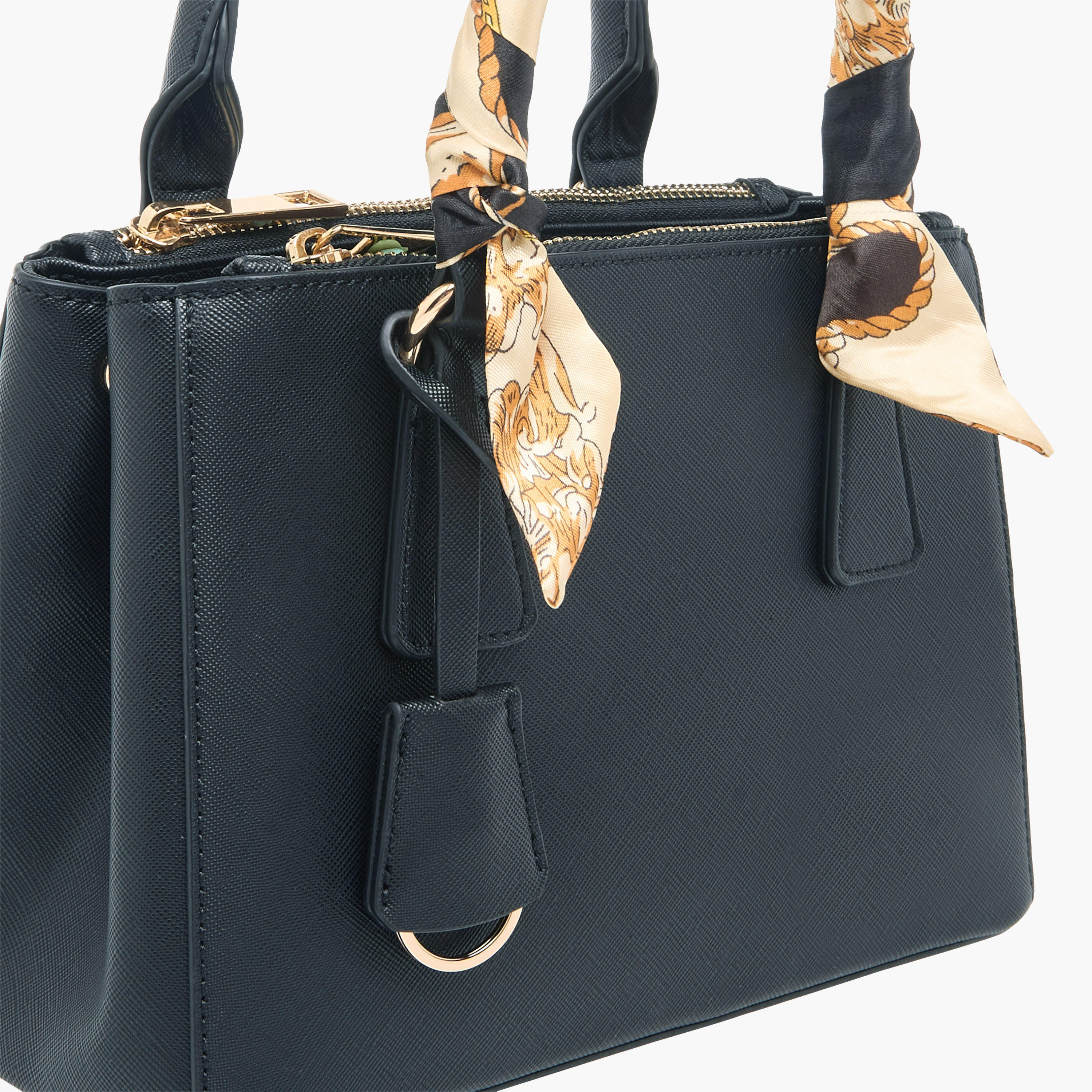 Sasha Solid Tote Bag with Detachable Strap and Scarf Detail-women-bagsandwallets-handbags-image-6