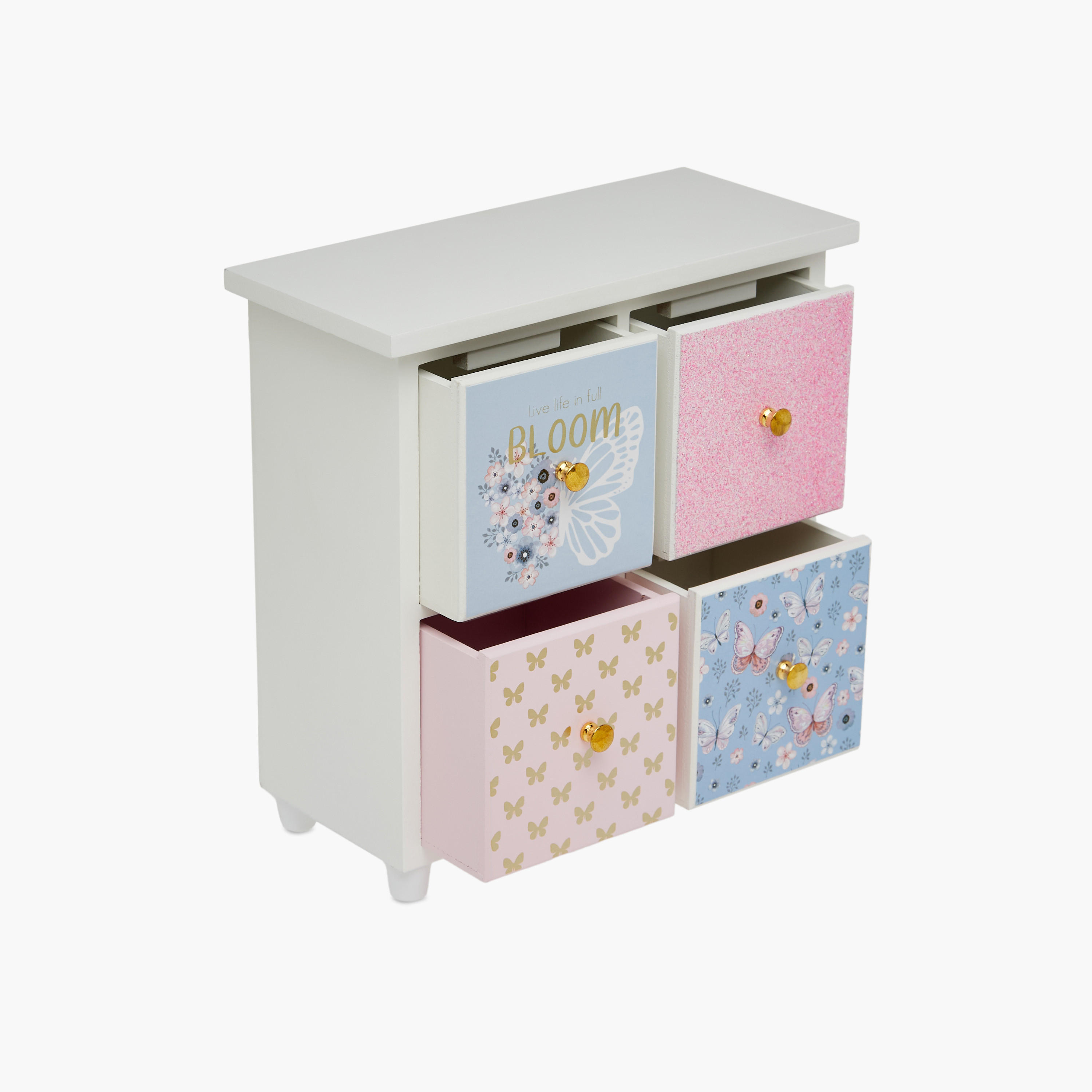 Butterfly Print 4-Drawer Jewellery Organiser - 25x11x25 cms-women-watchesandjewellery-jewellery-storage-image-4