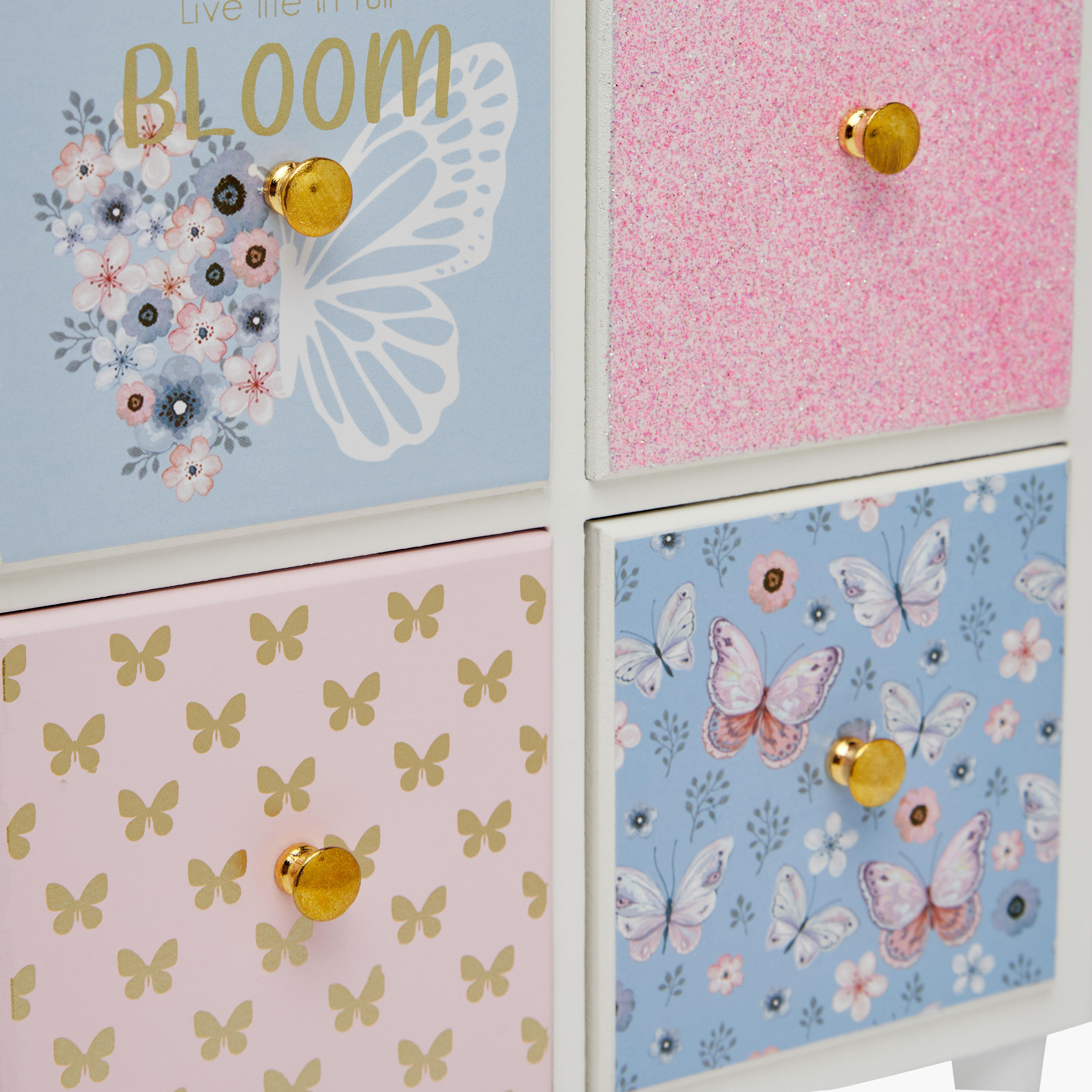 Butterfly Print 4-Drawer Jewellery Organiser - 25x11x25 cms-women-watchesandjewellery-jewellery-storage-image-5
