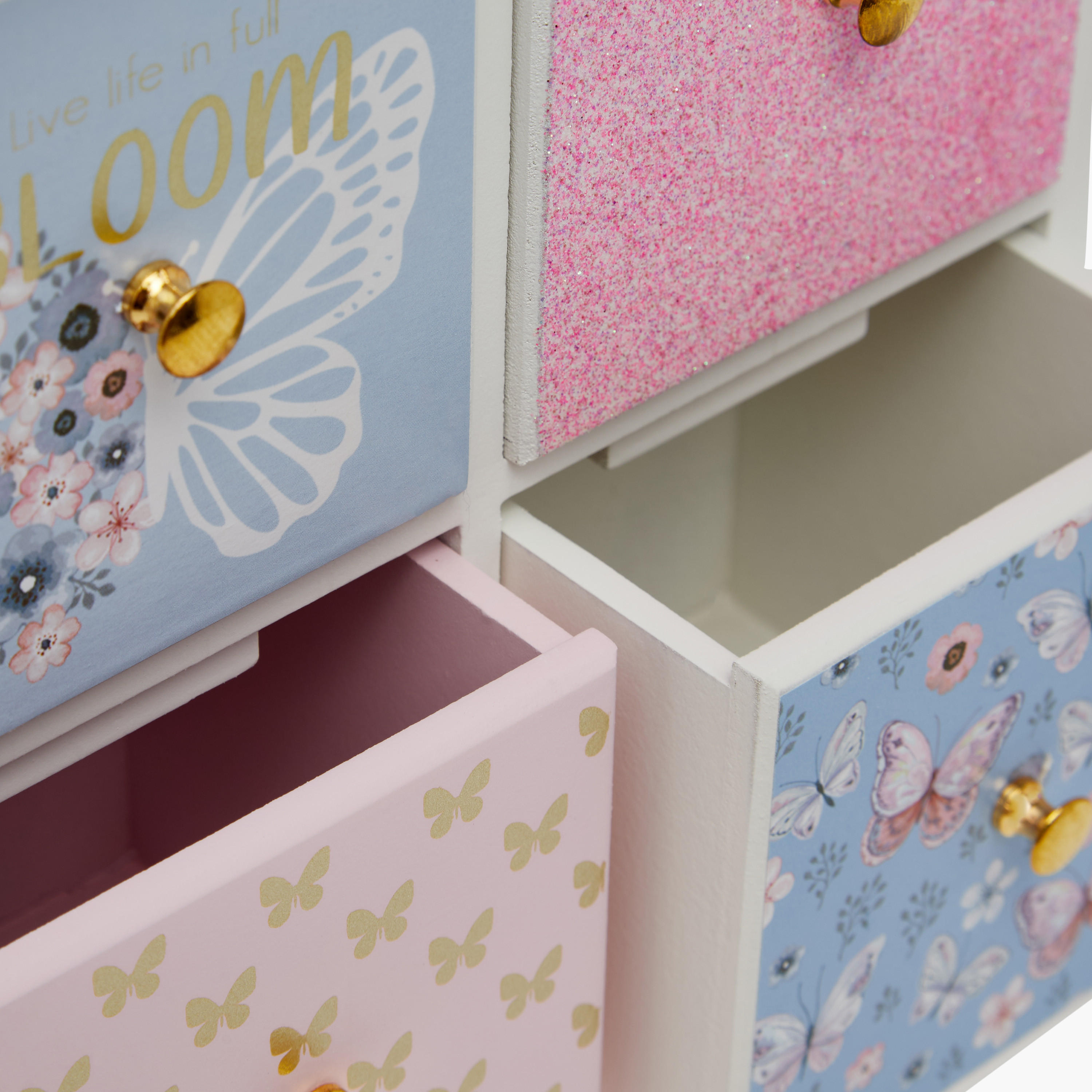 Butterfly Print 4-Drawer Jewellery Organiser - 25x11x25 cms-women-watchesandjewellery-jewellery-storage-image-6