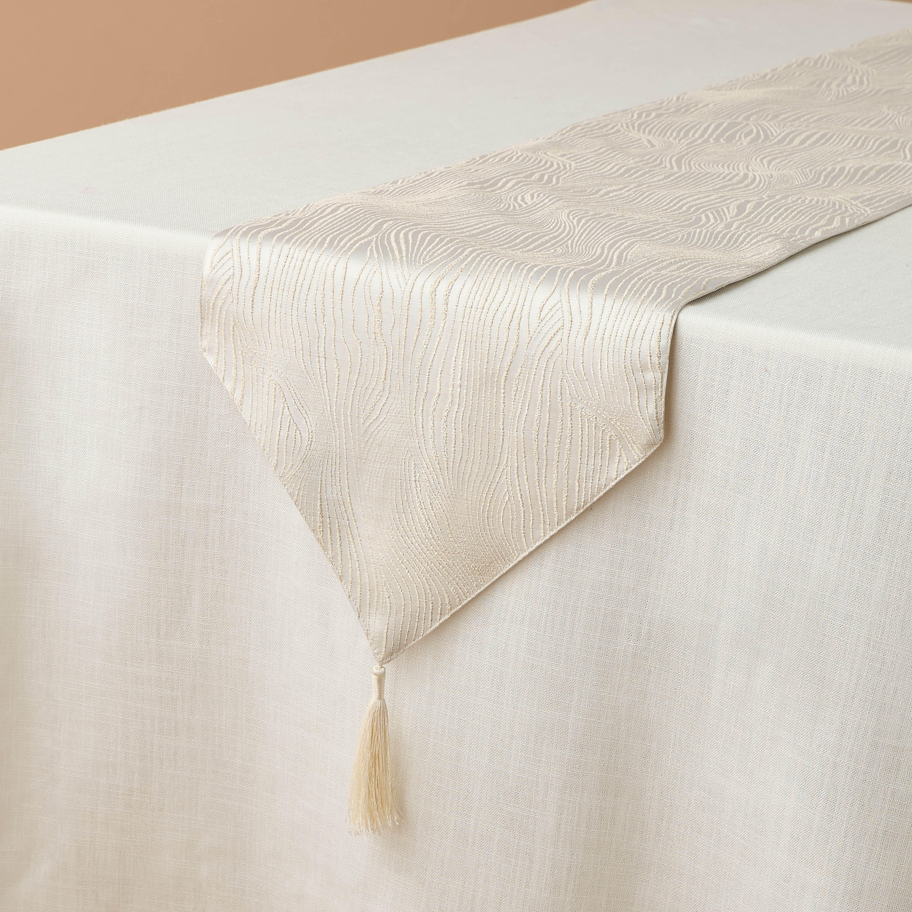 Gia Como Textured Table Runner with Tassel Detail - 33x180 cms-household-dining-tablelinen-runnersandtablecovers-image-2