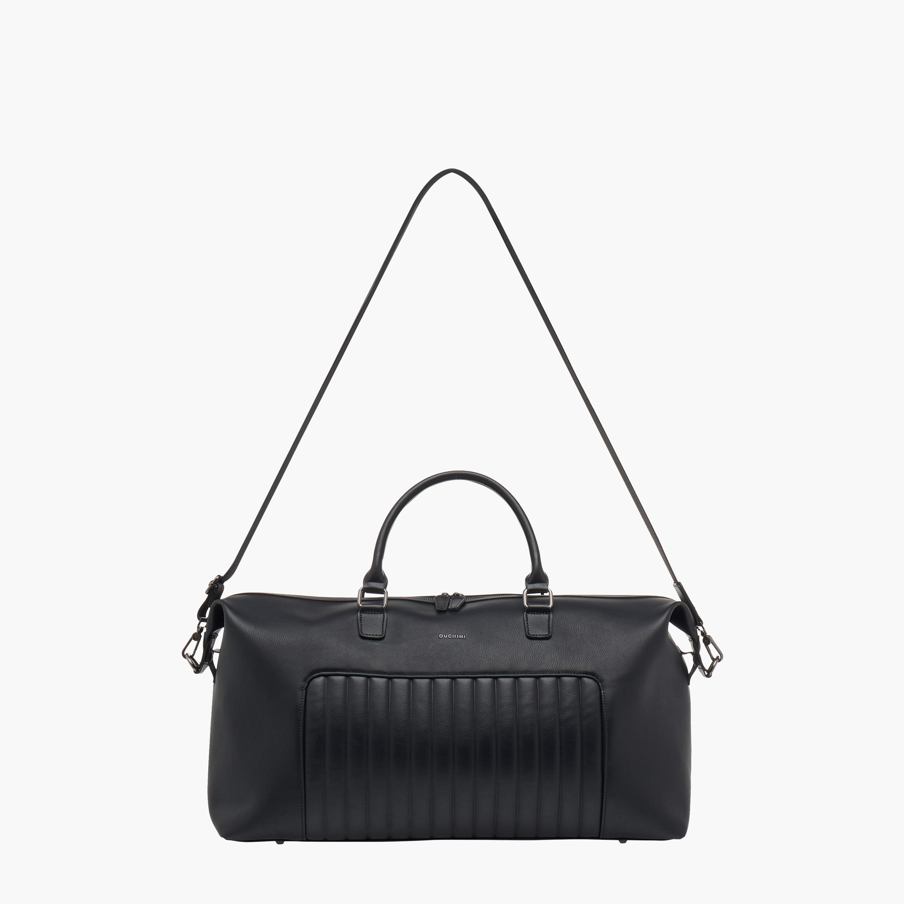 Duchini Textured Duffel Bag with Detachable Strap and Zip Closure-travel-luggagesandbags-dufflebags-image-2