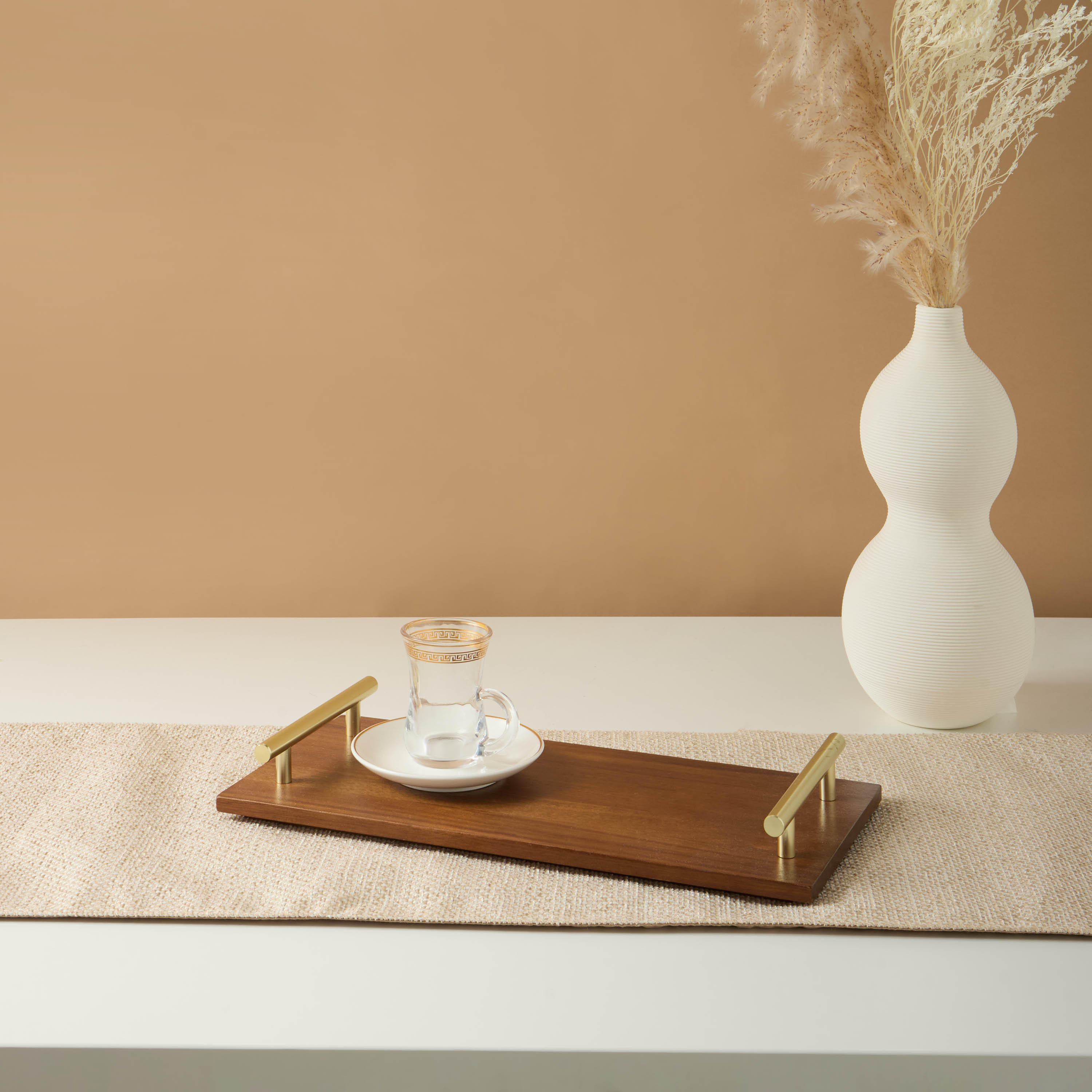 صينية ديكور بارزة الملمس بمقابض - 36x17x5 سم-household-dining-serveware-servingtrays-image-1