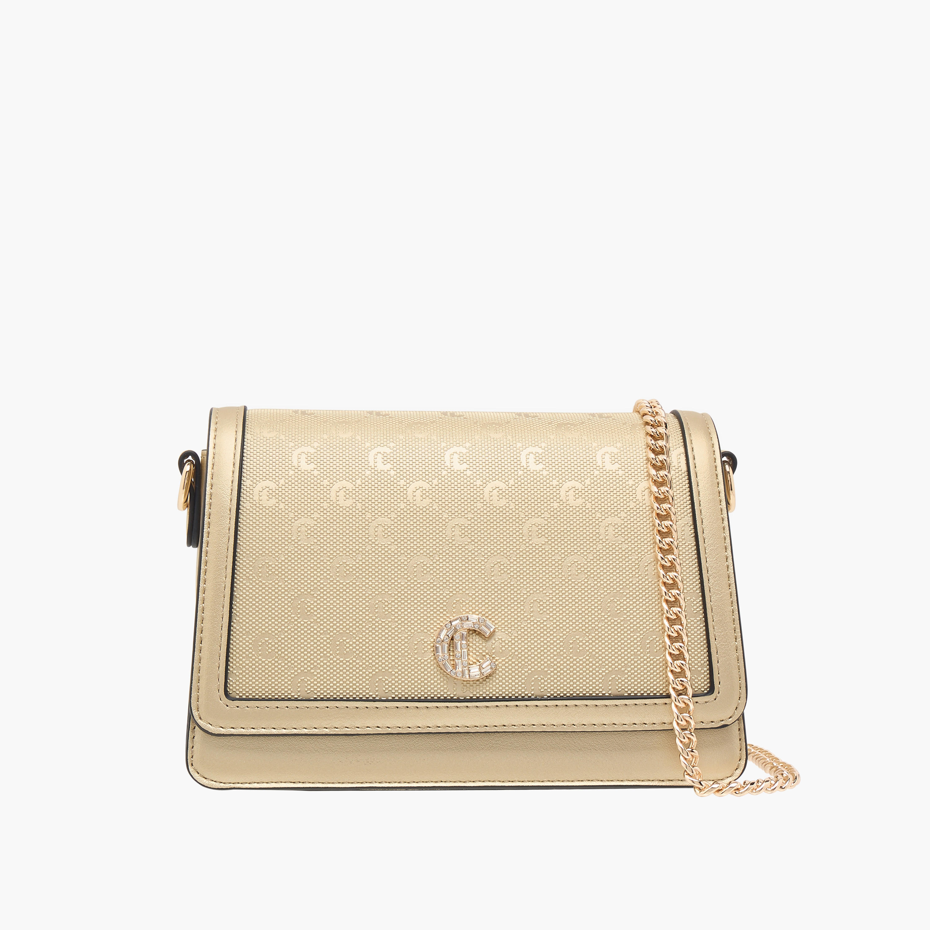 Le Confort Monogram Embossed Crossbody Bag with Button Closure-women-bagsandwallets-handbags-image-1