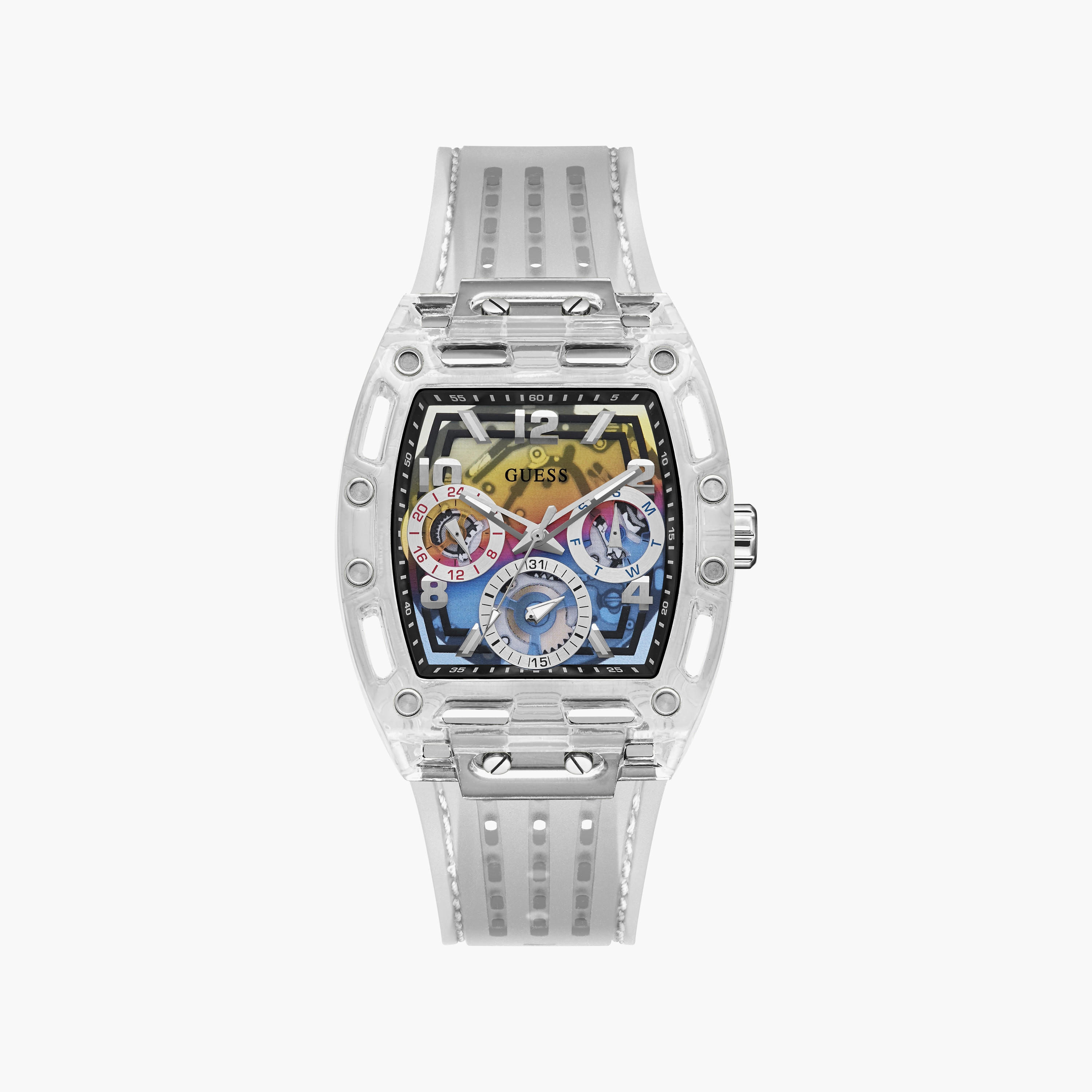 ساعة رجالية بلاستيكية شفافة أنالوج مقاس 41 ملم من جيس | GW0499G3-men-watchesandjewellery-watches-image-1