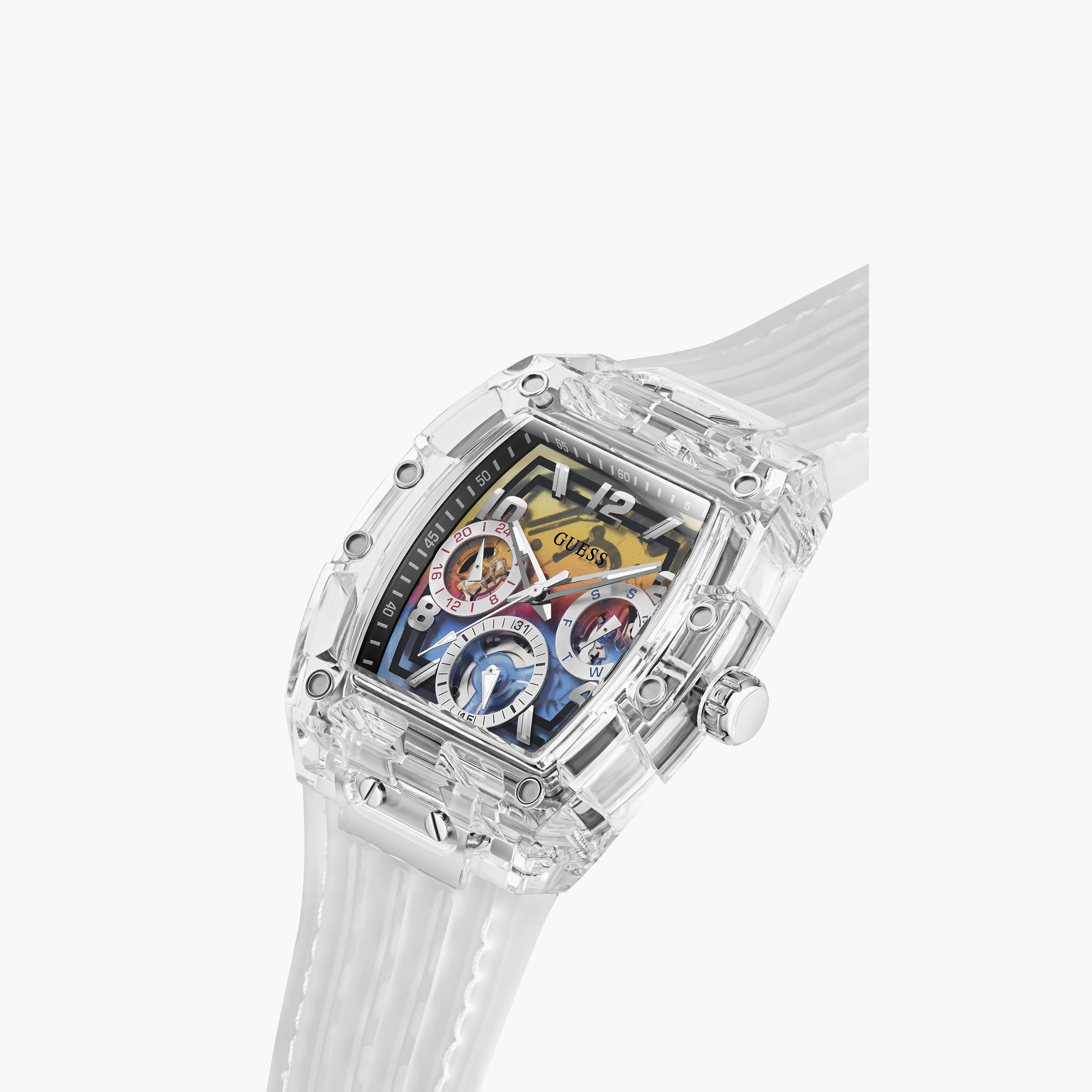 ساعة رجالية بلاستيكية شفافة أنالوج مقاس 41 ملم من جيس | GW0499G3-men-watchesandjewellery-watches-image-2